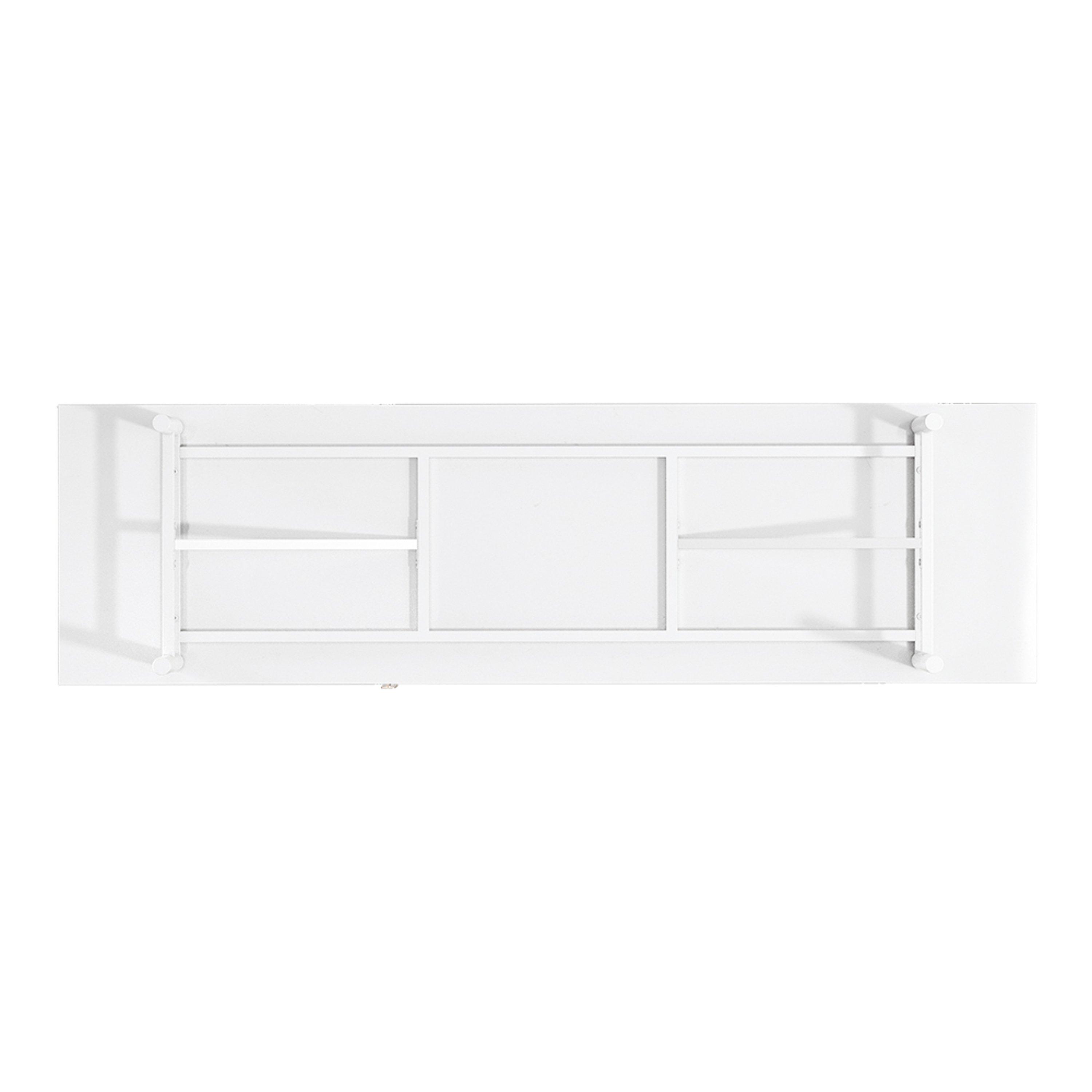 White - Kabinet UK - White Striped Wooden TV Stand - 11