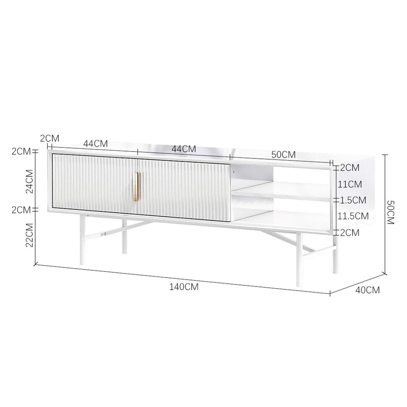 White - Kabinet UK - White Striped Wooden TV Stand - 12