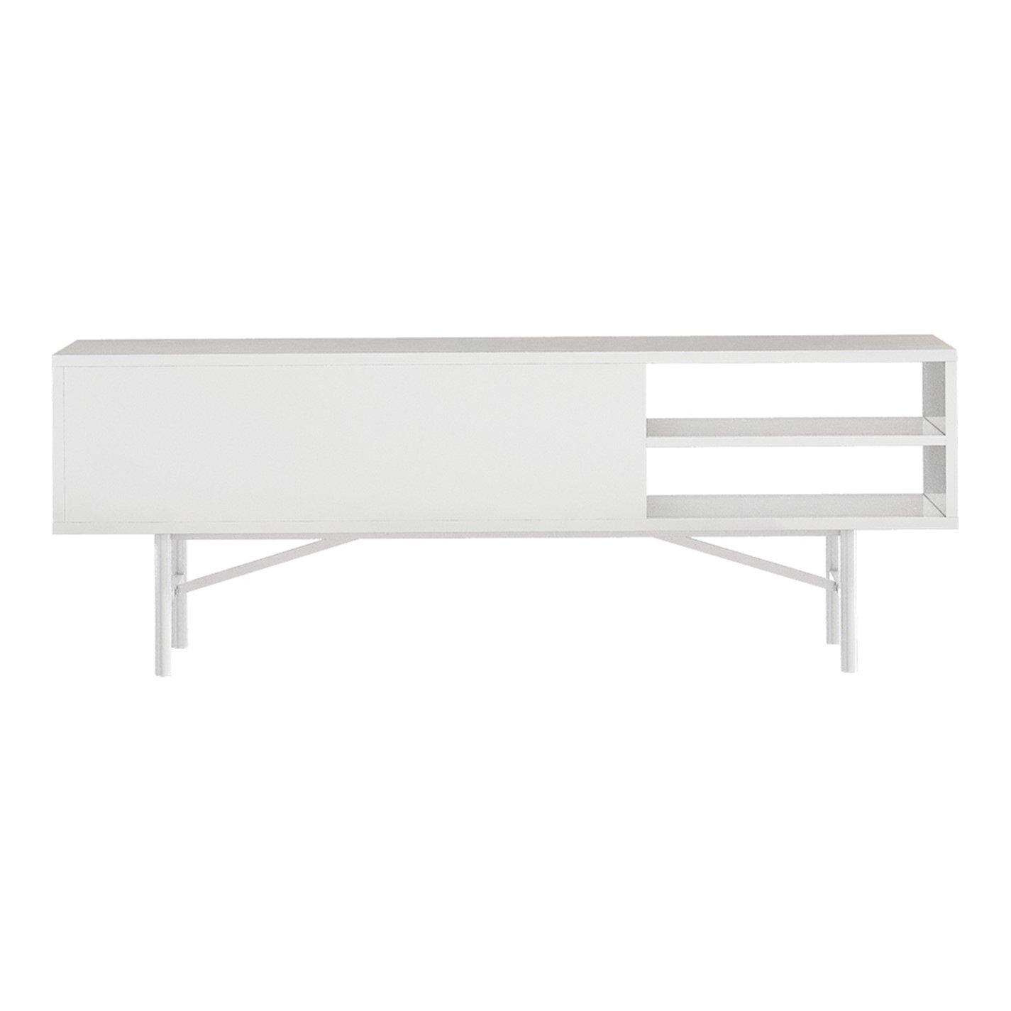 White - Kabinet UK - White Striped Wooden TV Stand - 4