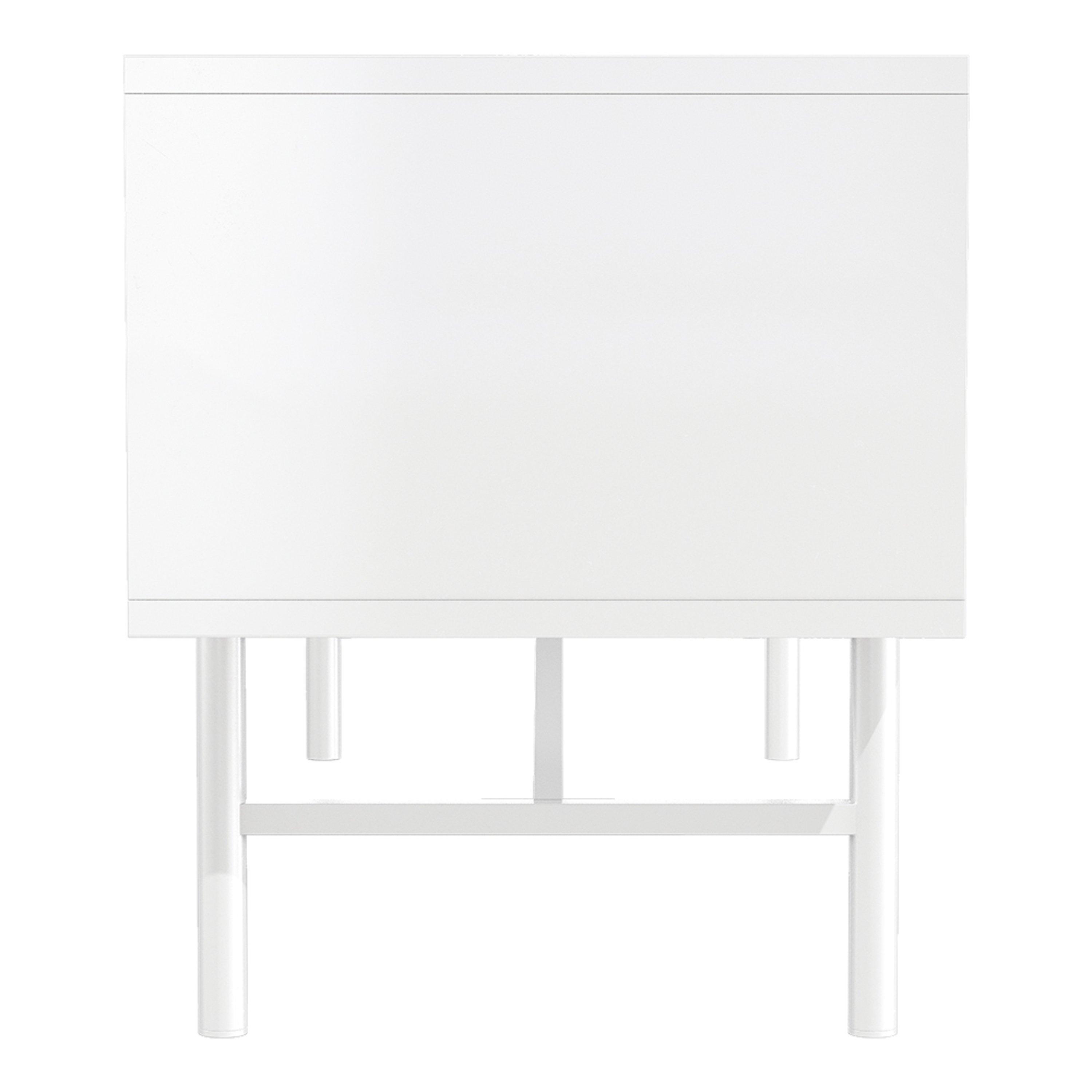 White - Kabinet UK - White Striped Wooden TV Stand - 10