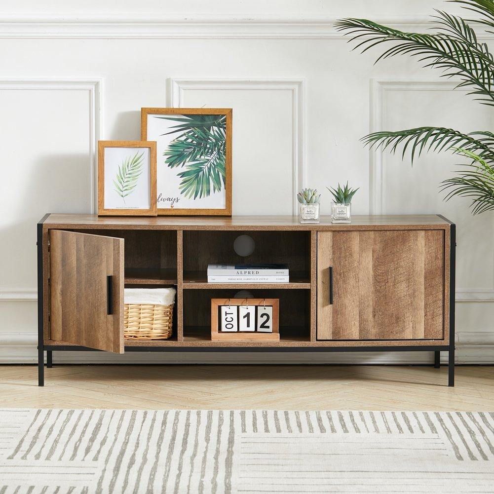 Brown - Kabinet UK - Rustic Metal Frame TV Stand - 2