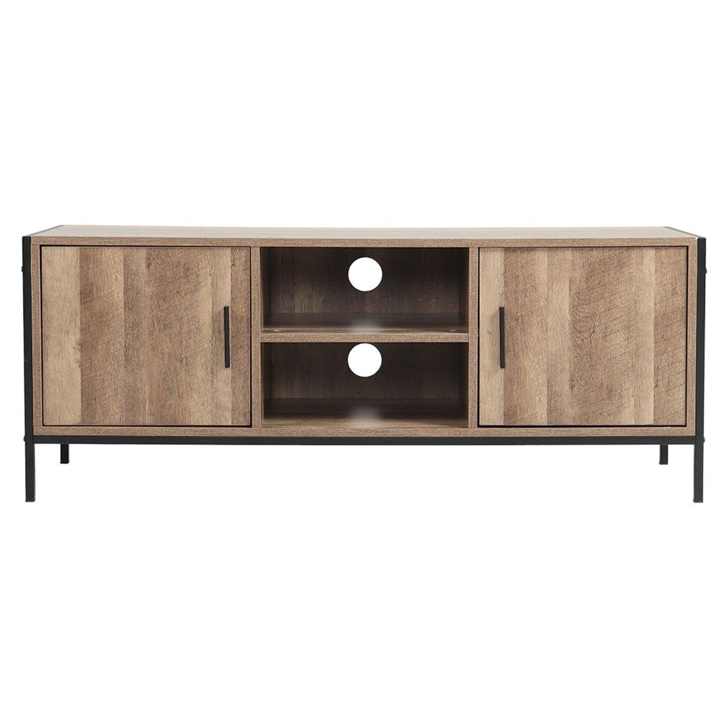 Brown - Kabinet UK - Rustic Metal Frame TV Stand - 4