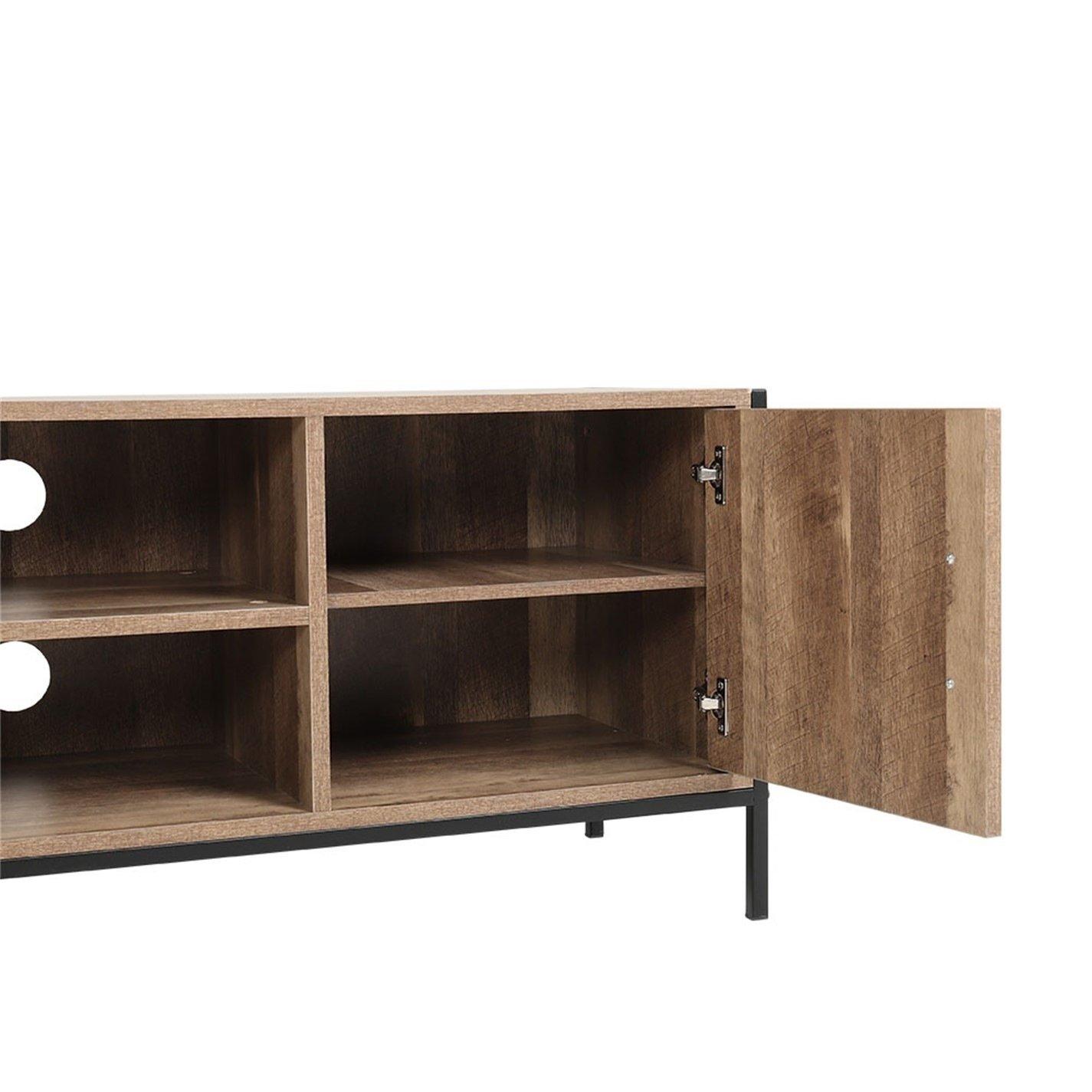 Brown - Kabinet UK - Rustic Metal Frame TV Stand - 6
