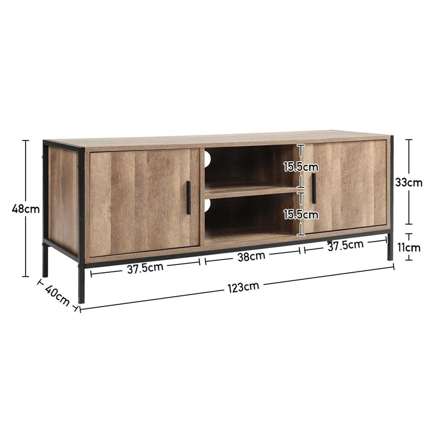 Brown - Kabinet UK - Rustic Metal Frame TV Stand - 10