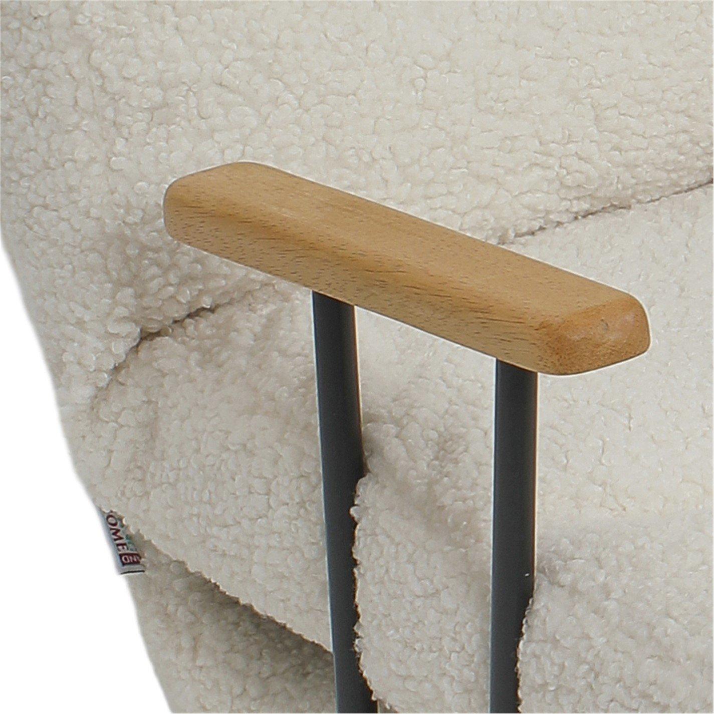 White - Kabinet UK - Sherpa Upholstered Adjustable Rocking Chair - 7