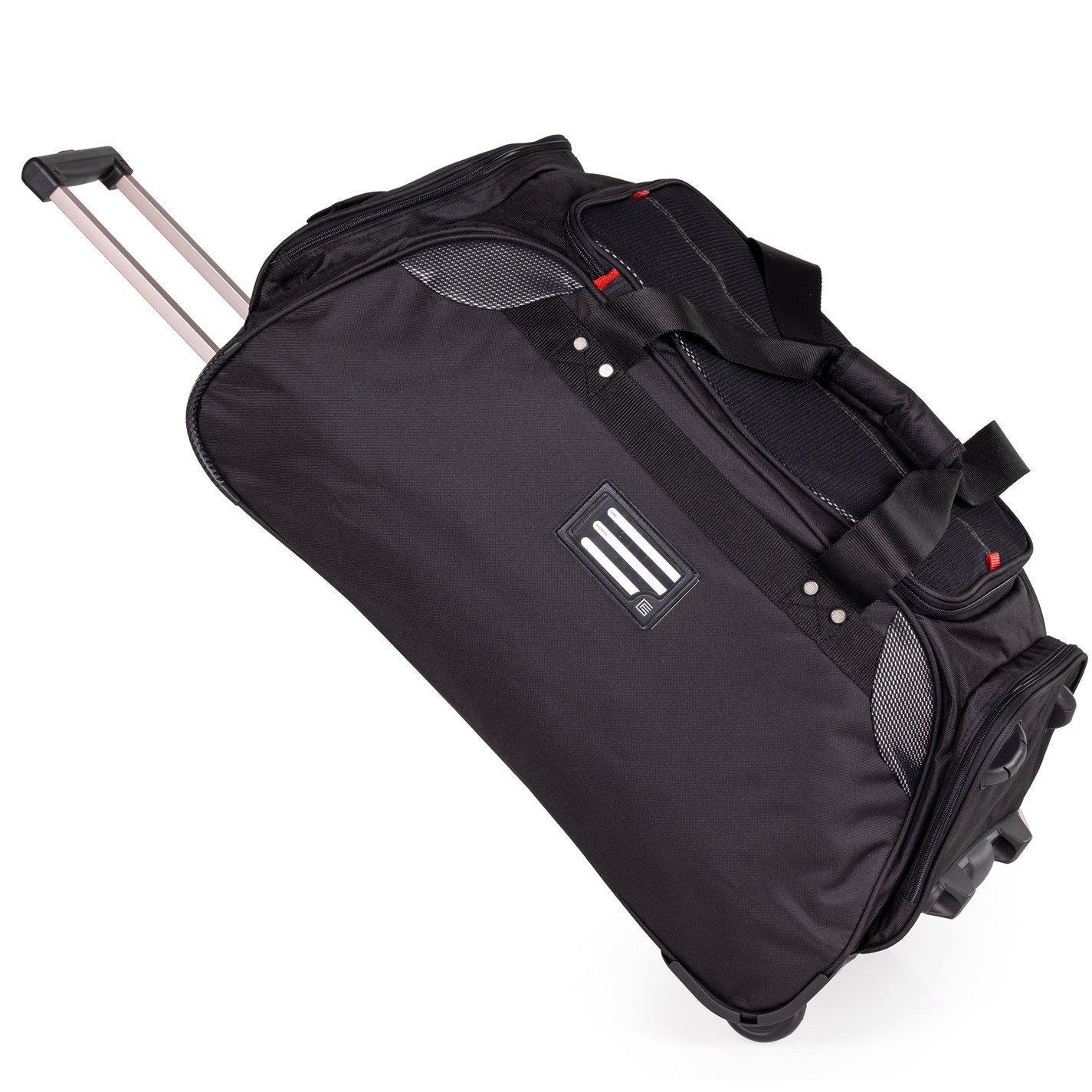 Black - Gino Ferrari - Wheeled Holdall Roller Duffel Bag on Skate Wheels - 3