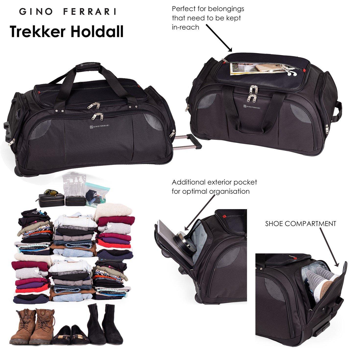 Black - Gino Ferrari - Wheeled Holdall Roller Duffel Bag on Skate Wheels - 4