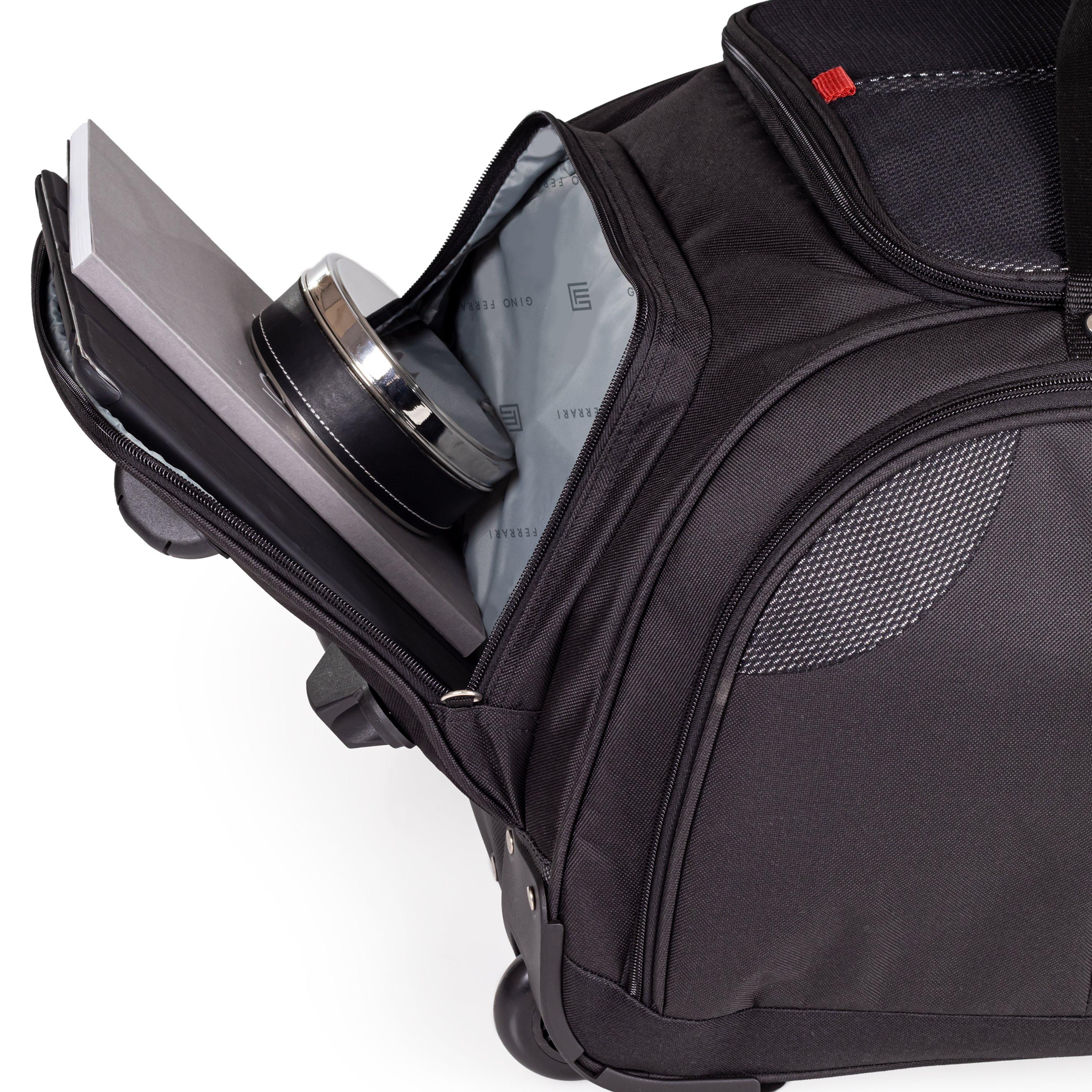 Black - Gino Ferrari - Wheeled Holdall Roller Duffel Bag on Skate Wheels - 6