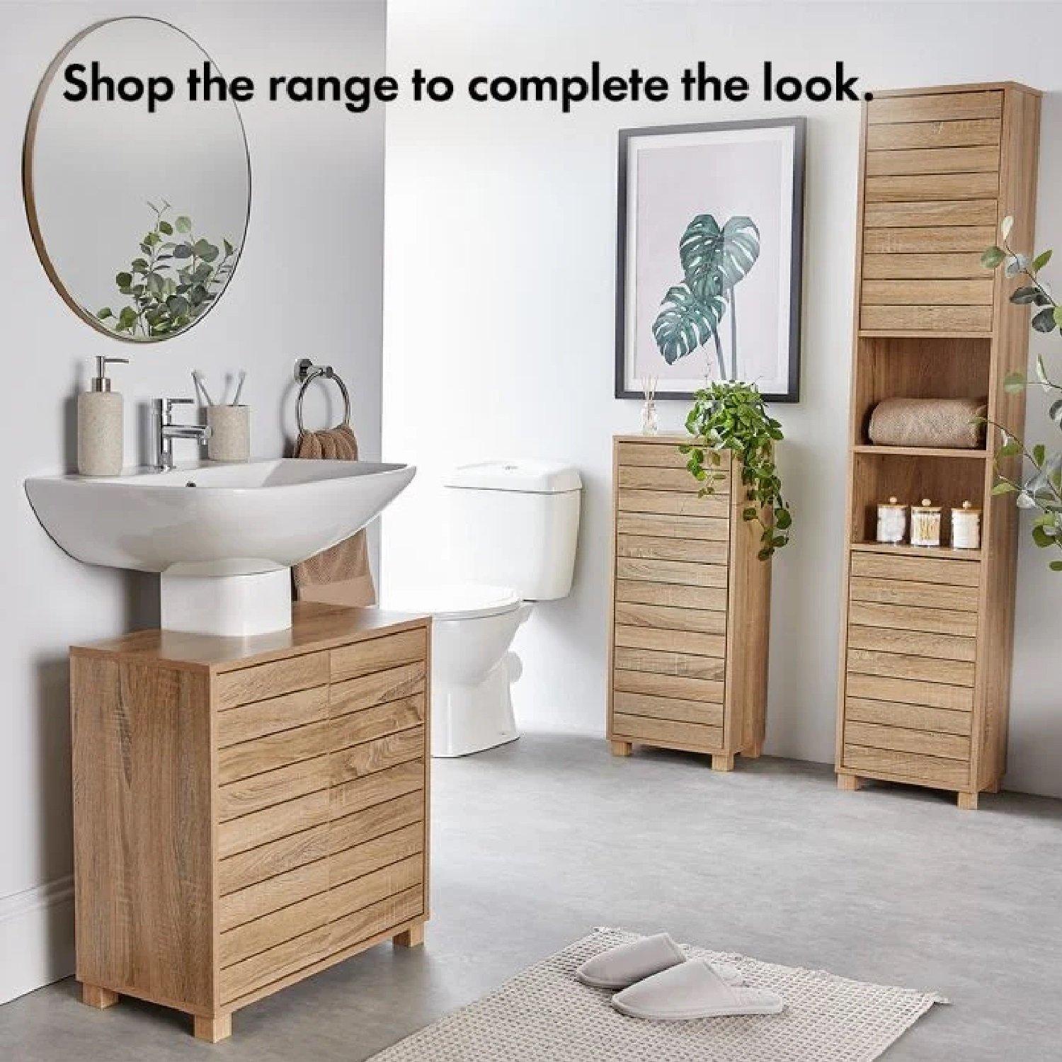 Brown - VonHaus - VonHaus Under Sink Bathroom Cabinet  Chester Range - 4