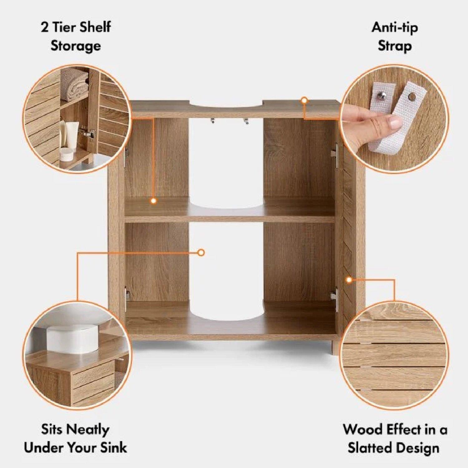 Brown - VonHaus - VonHaus Under Sink Bathroom Cabinet  Chester Range - 5