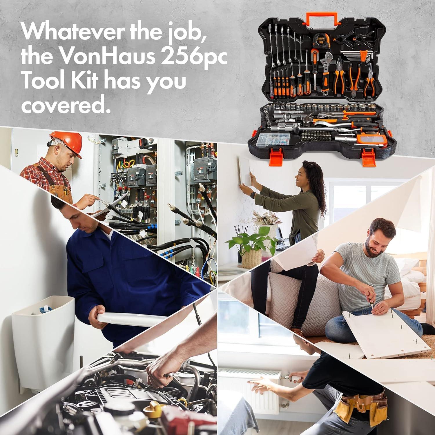 Black - VonHaus - VonHaus 256Pc Socket & Tool Set - 2