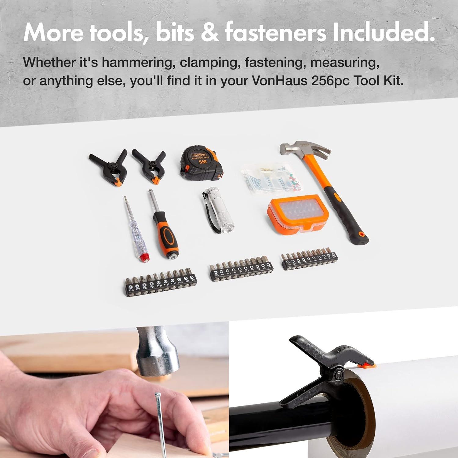 Black - VonHaus - VonHaus 256Pc Socket & Tool Set - 6