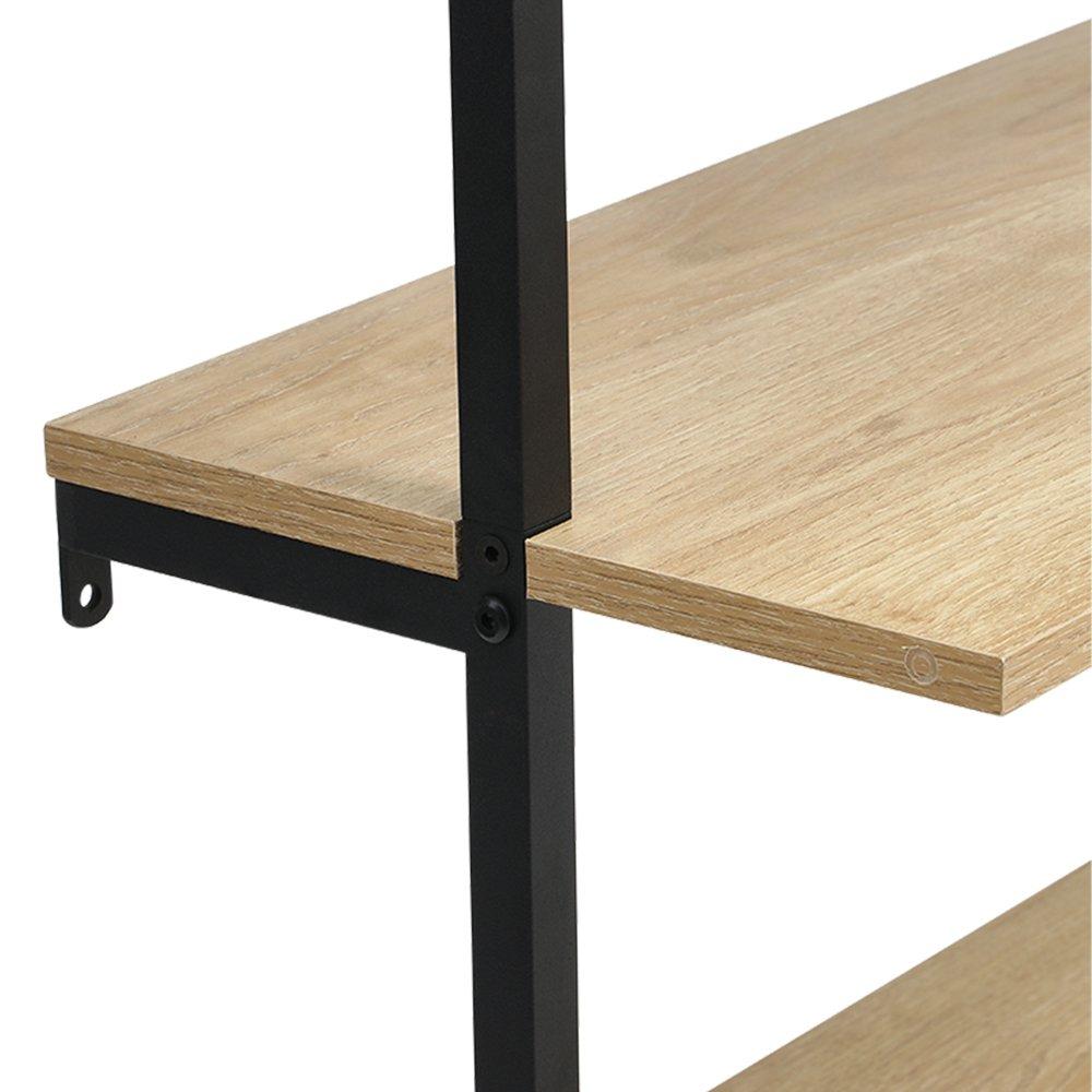 Natural - Kabinet UK - Wooden Bookshelf with Rattan Cabinet - 6