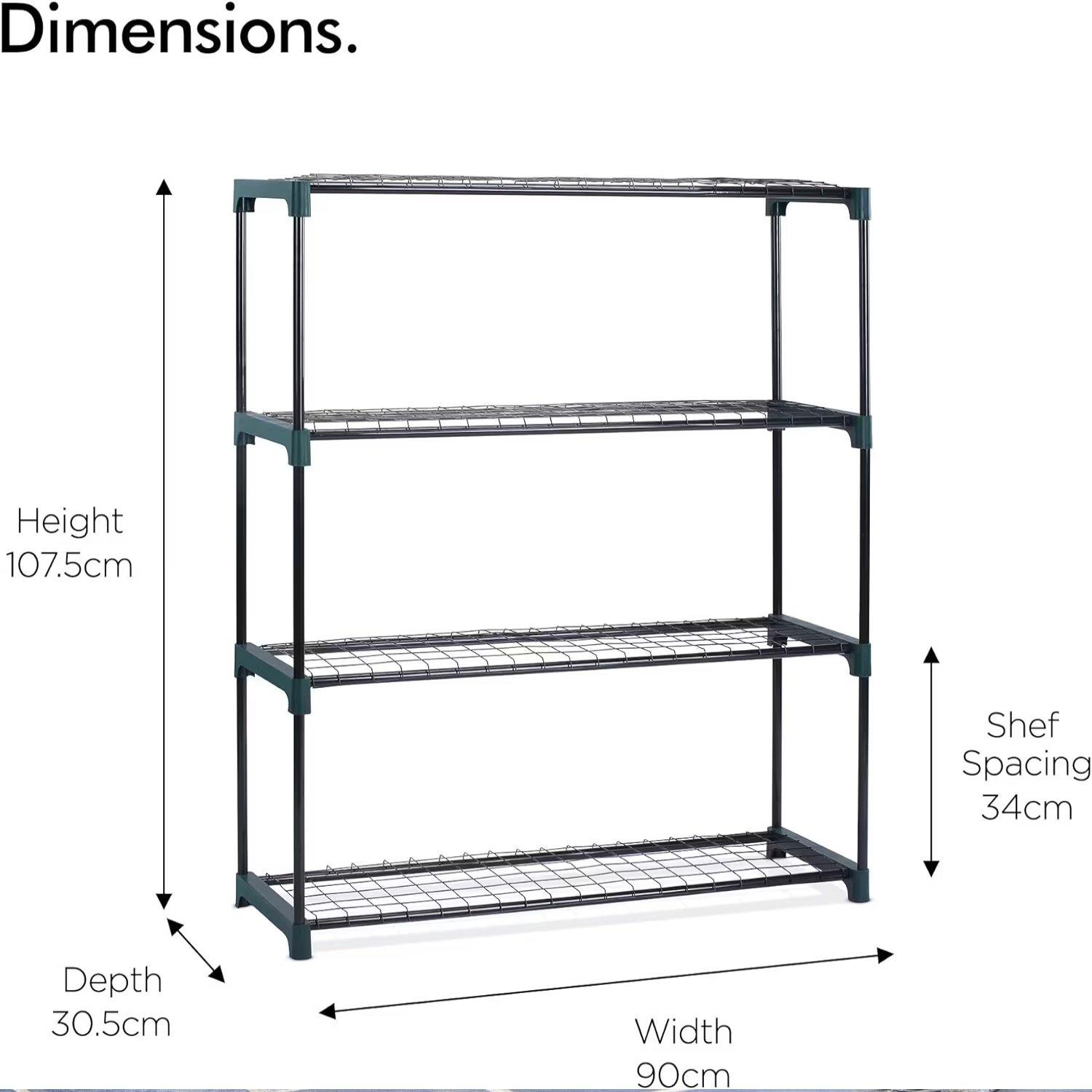 Green - VonHaus - VonHaus - 2 Pack 4 Tier Garden Shelving Unit - 4