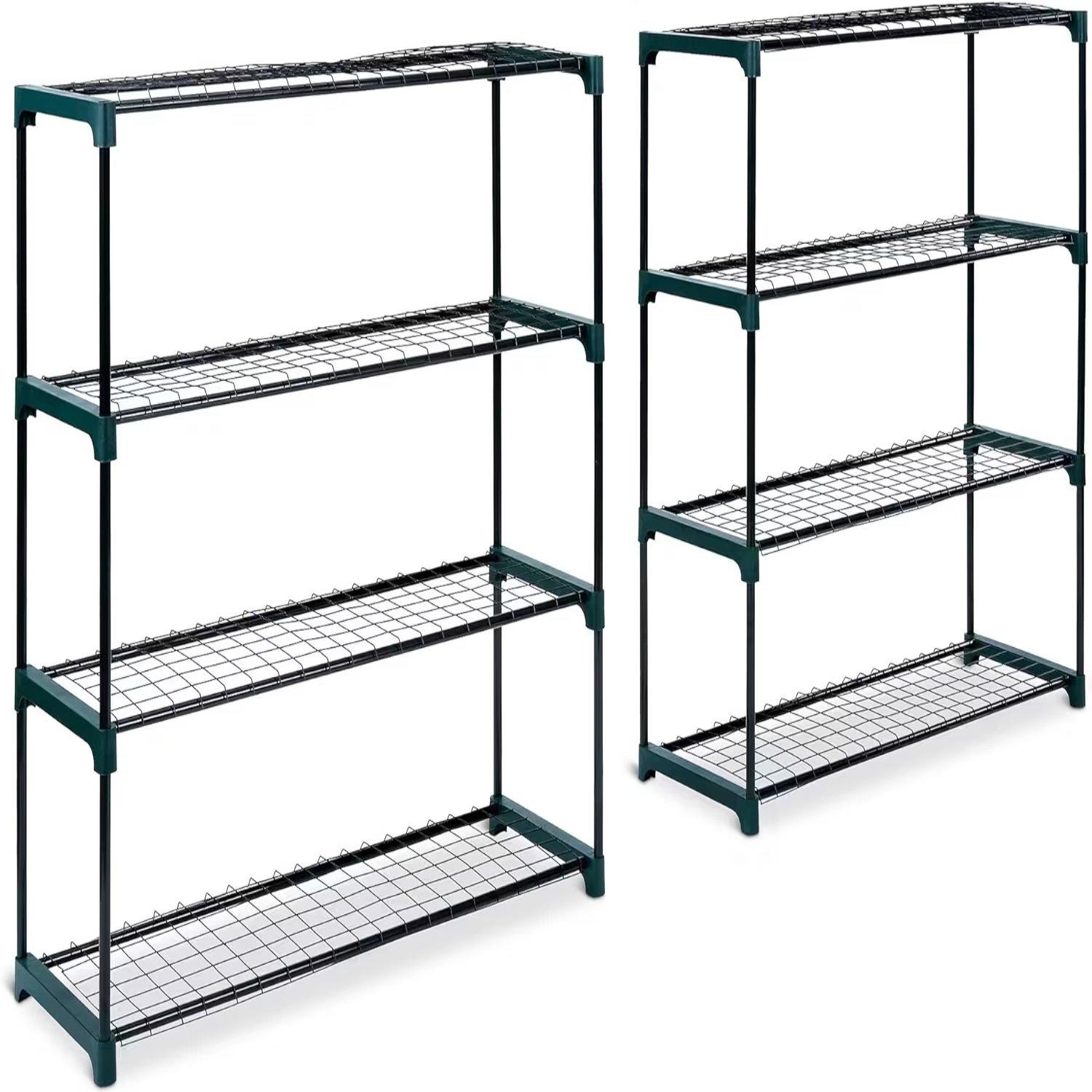 Green - VonHaus - VonHaus - 2 Pack 4 Tier Garden Shelving Unit - 6