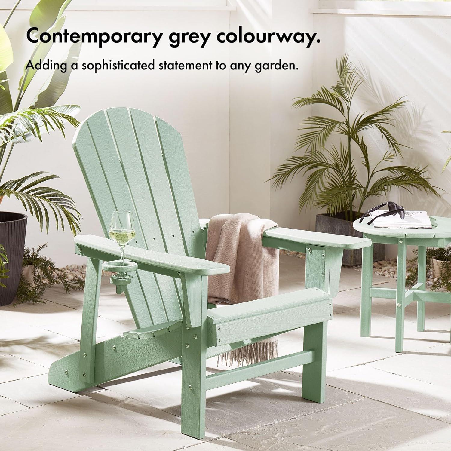 Green - VonHaus - VonHaus - Grey Adirondack Chair - 4