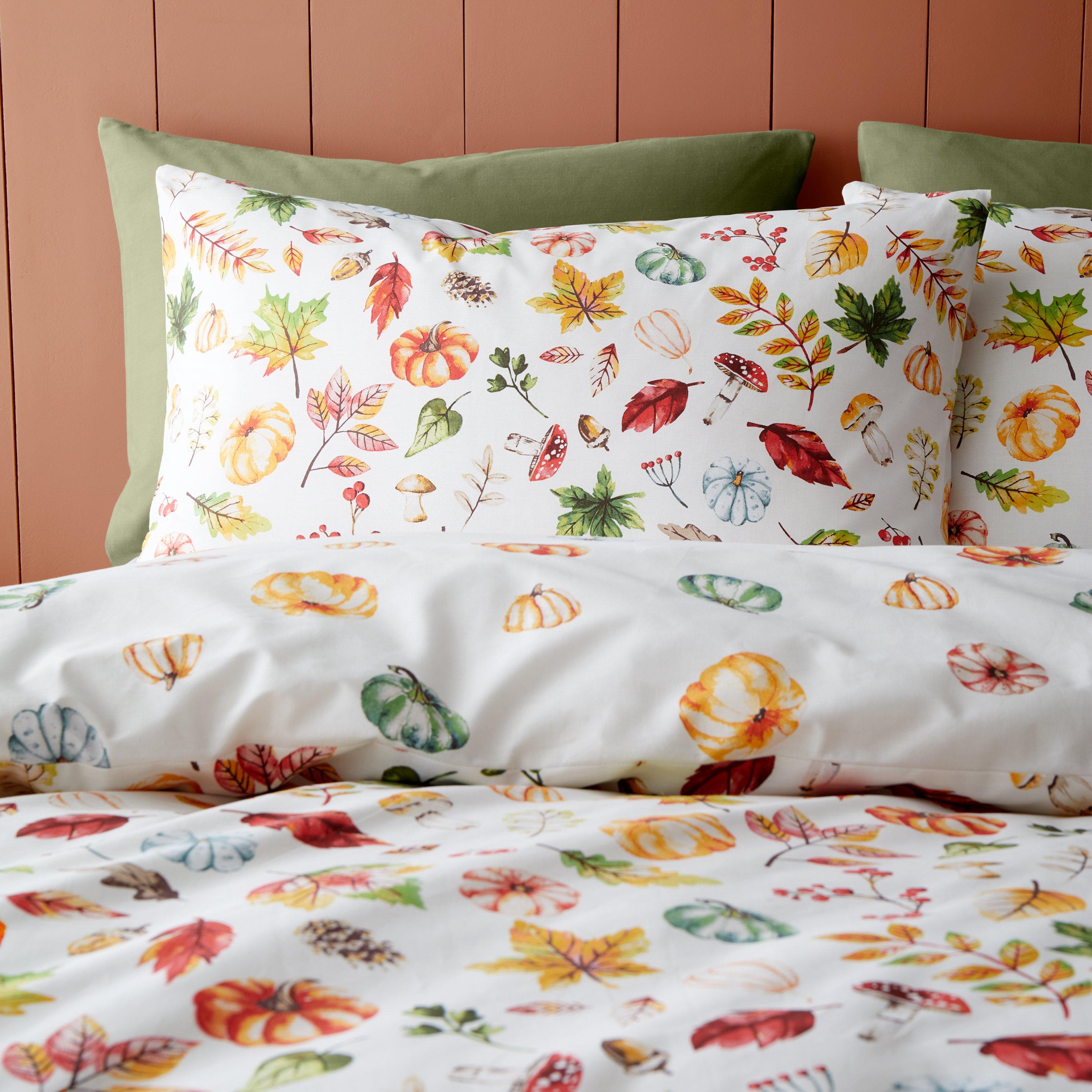 Orange - Catherine Lansfield - Autumn Pumpkins Reversible Duvet Cover Set - 3