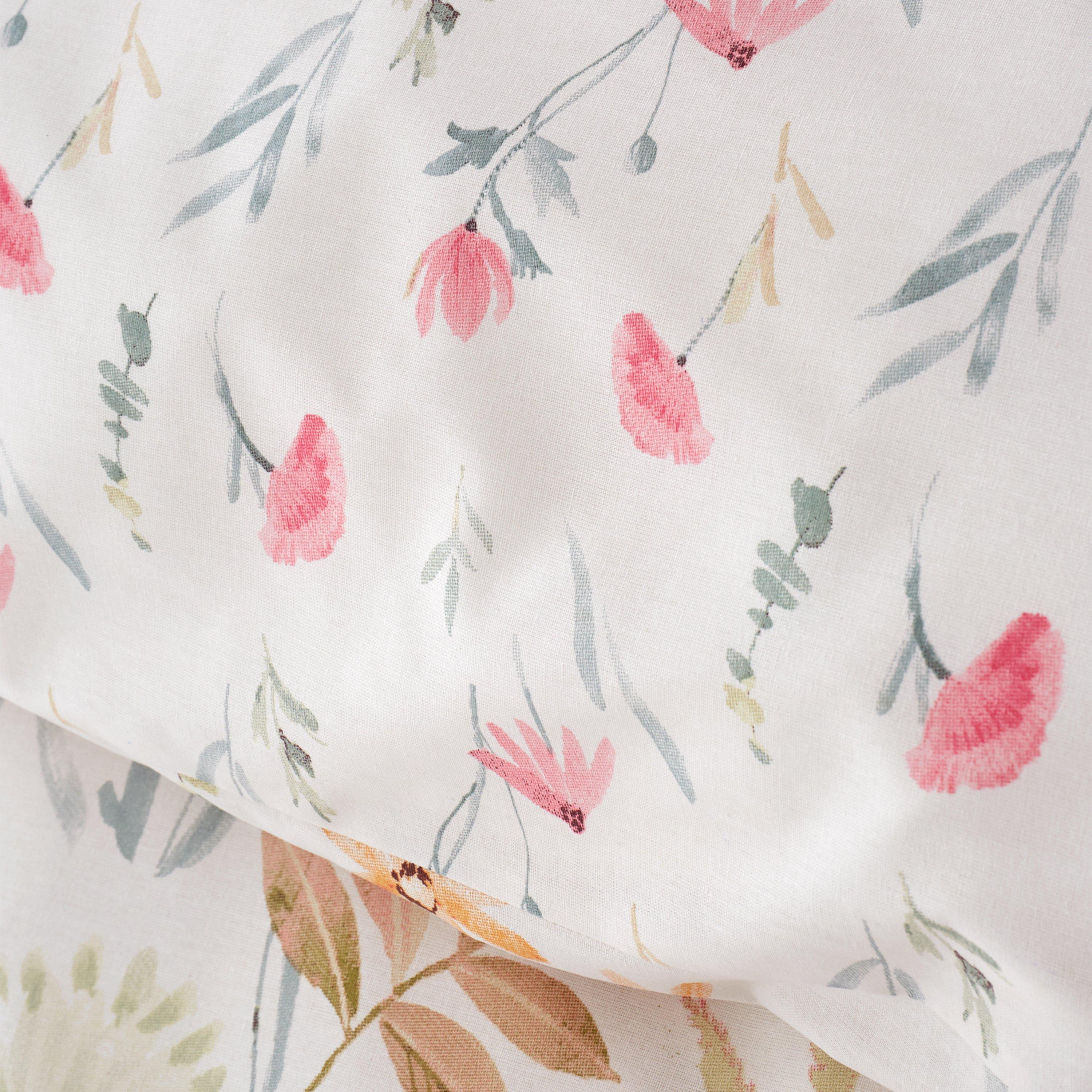 Cream - Catherine Lansfield - Ella Poppy Reversible Duvet Cover Set - 4