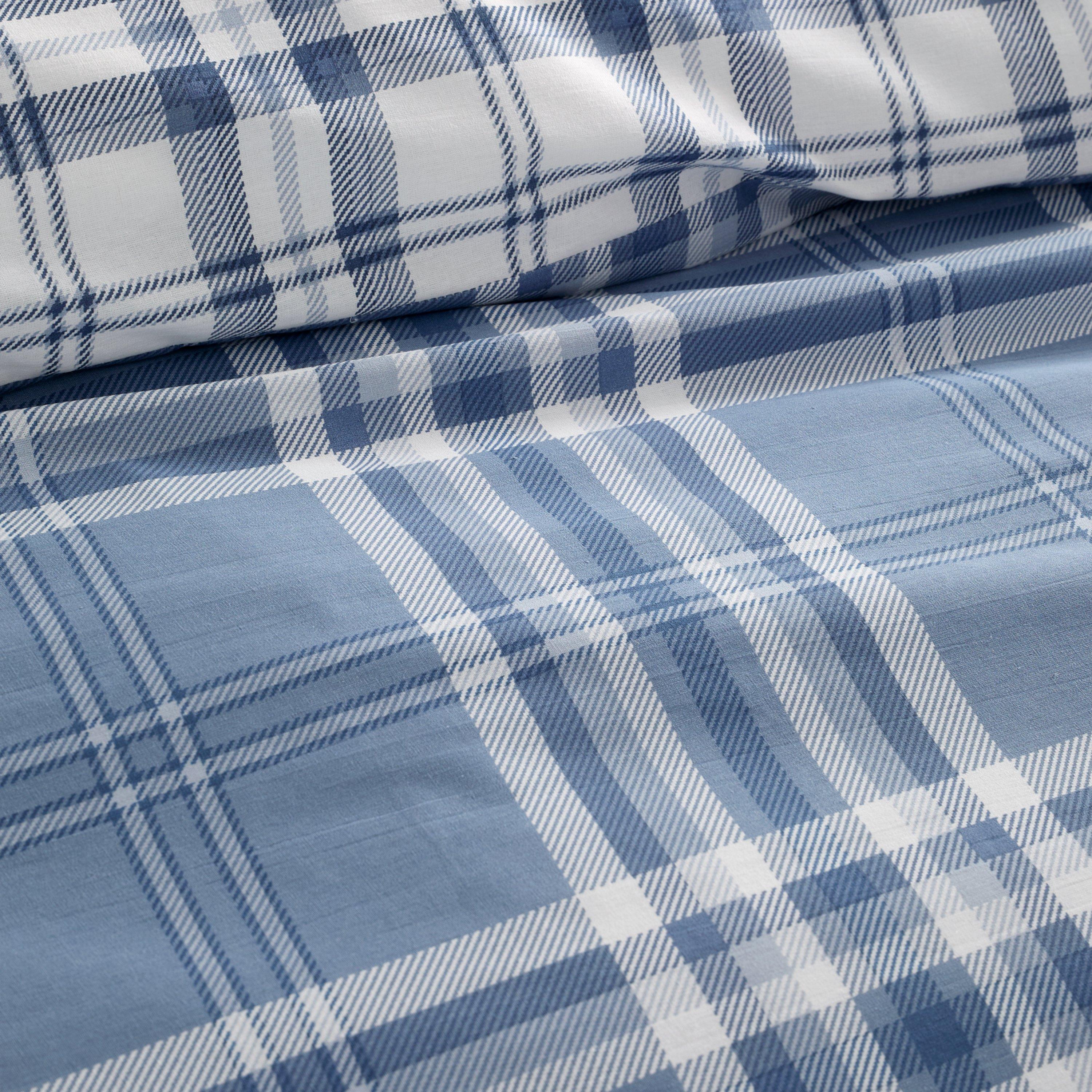 Lansfield Blue - Catherine Lansfield - Kelso Check Reversible Duvet Cover Set - 4
