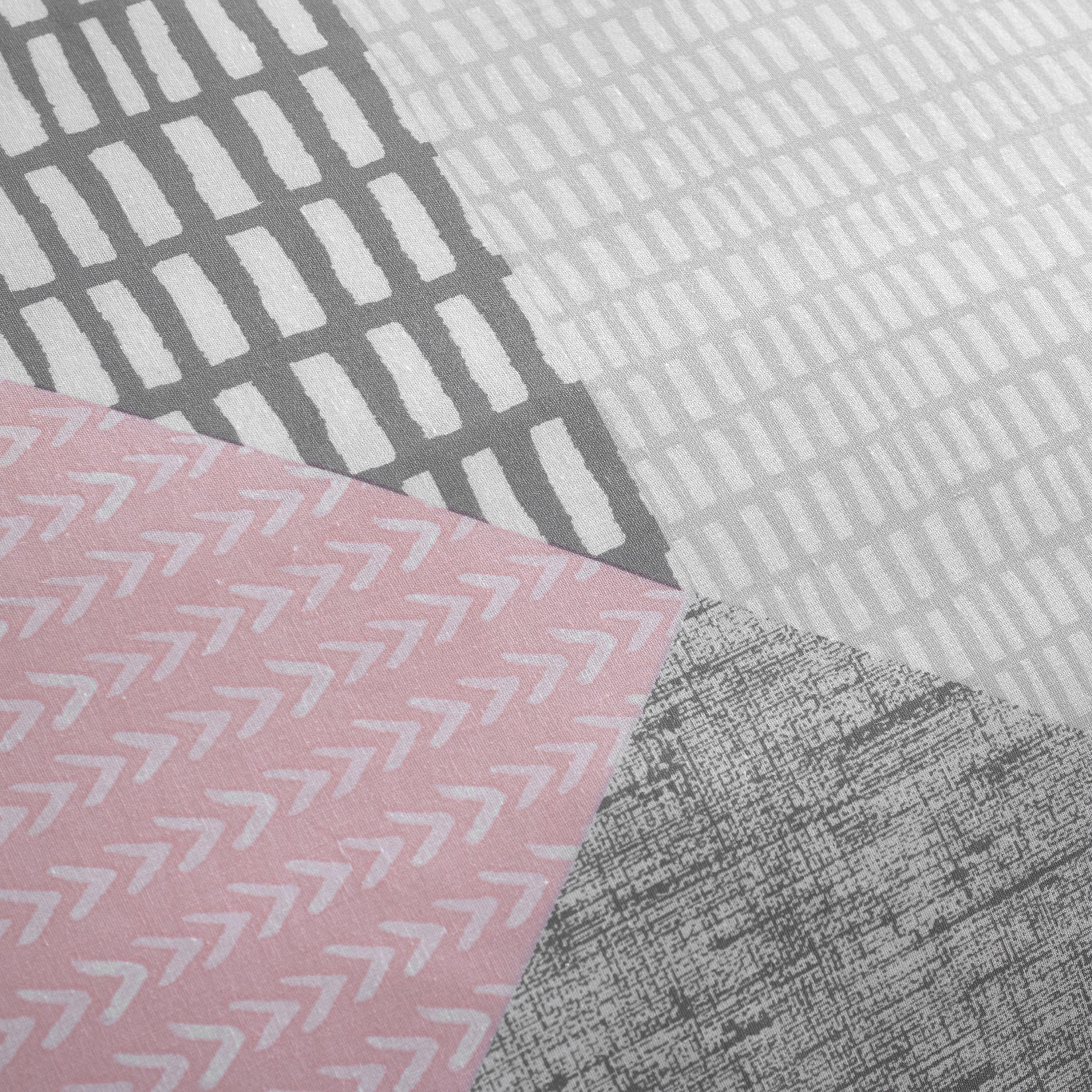 Pink - Catherine Lansfield - Larsson Geo Reversible Duvet Cover Set - 3