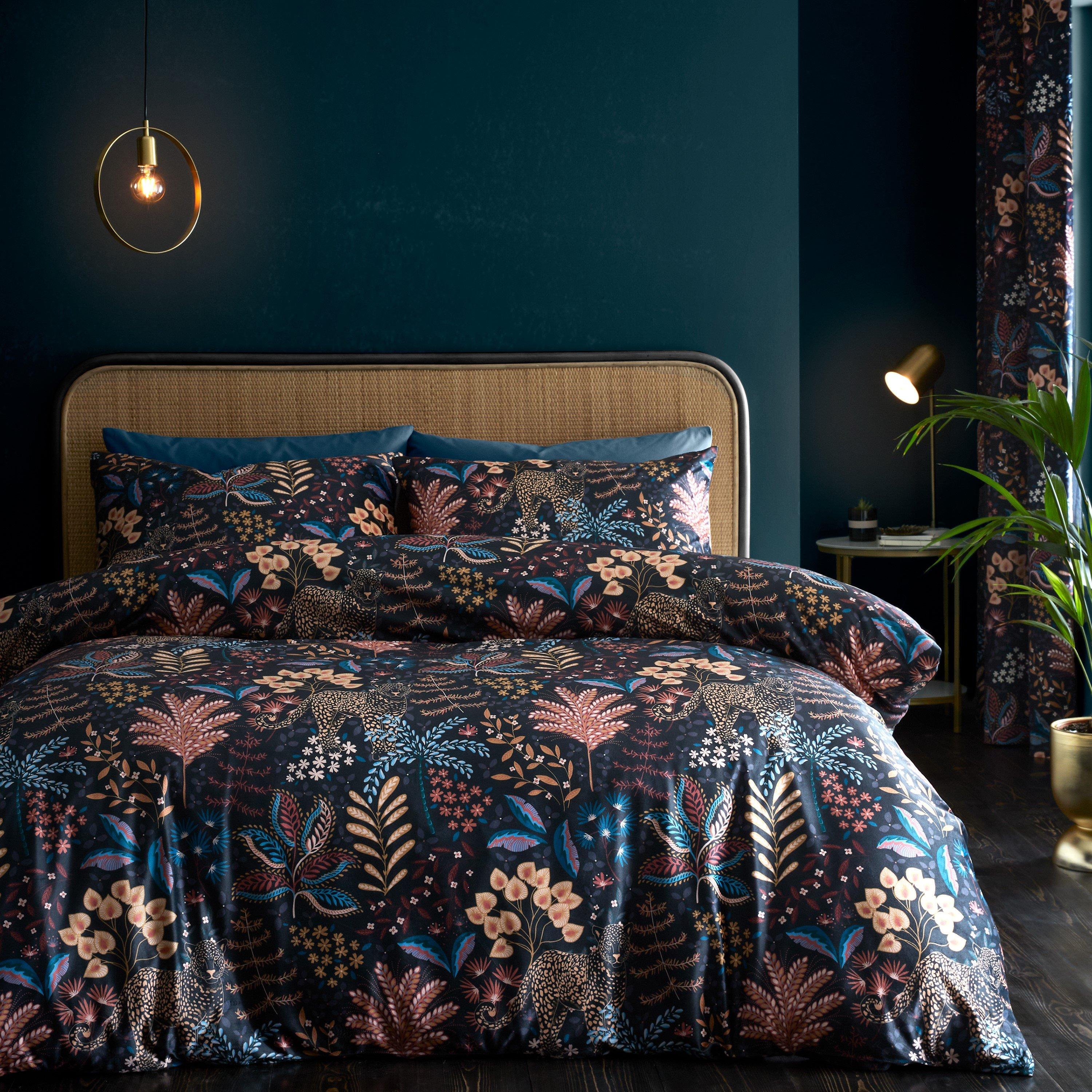 Black - Catherine Lansfield - Soft Velvet Exotic Leopard Duvet Cover Set - 1