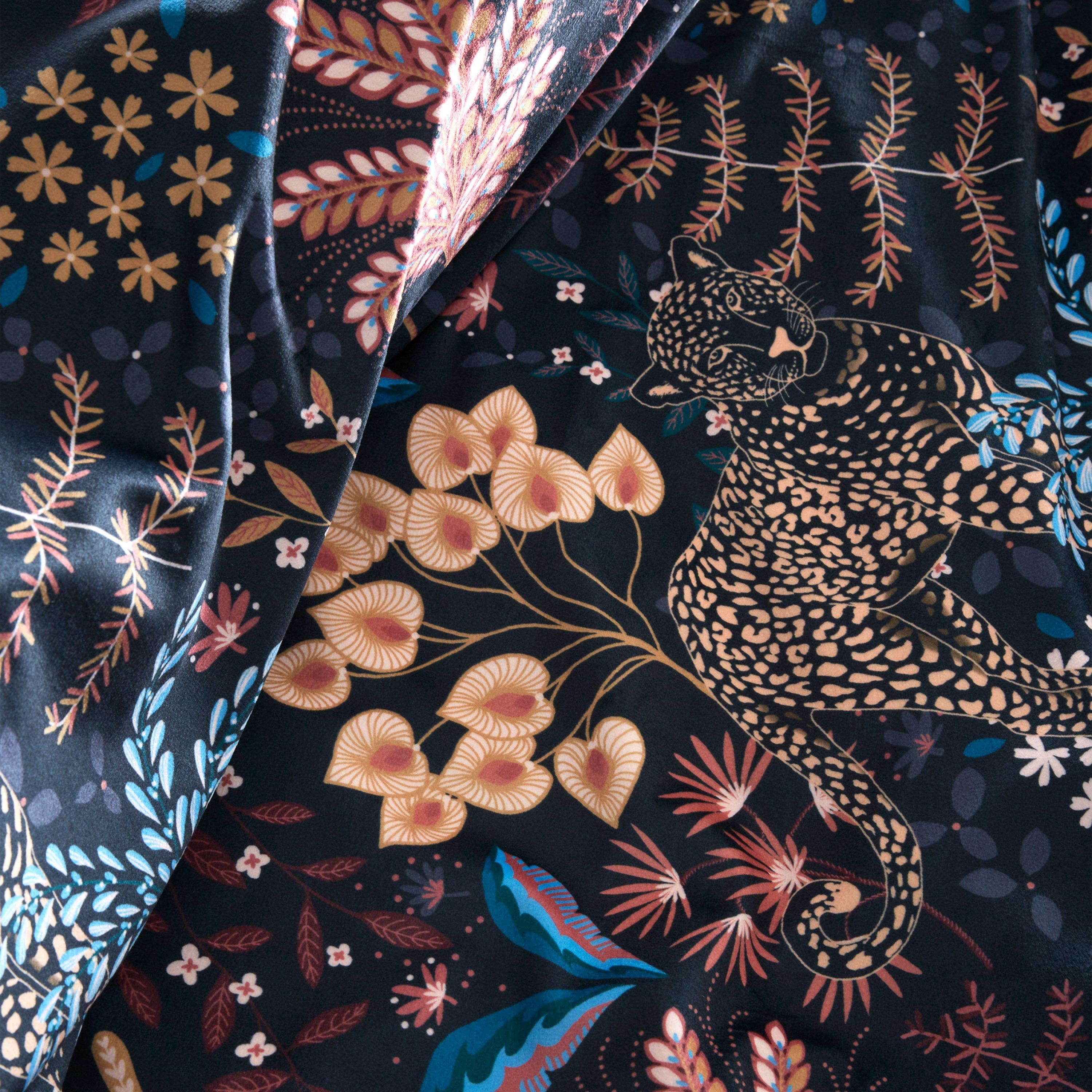 Black - Catherine Lansfield - Soft Velvet Exotic Leopard Duvet Cover Set - 3