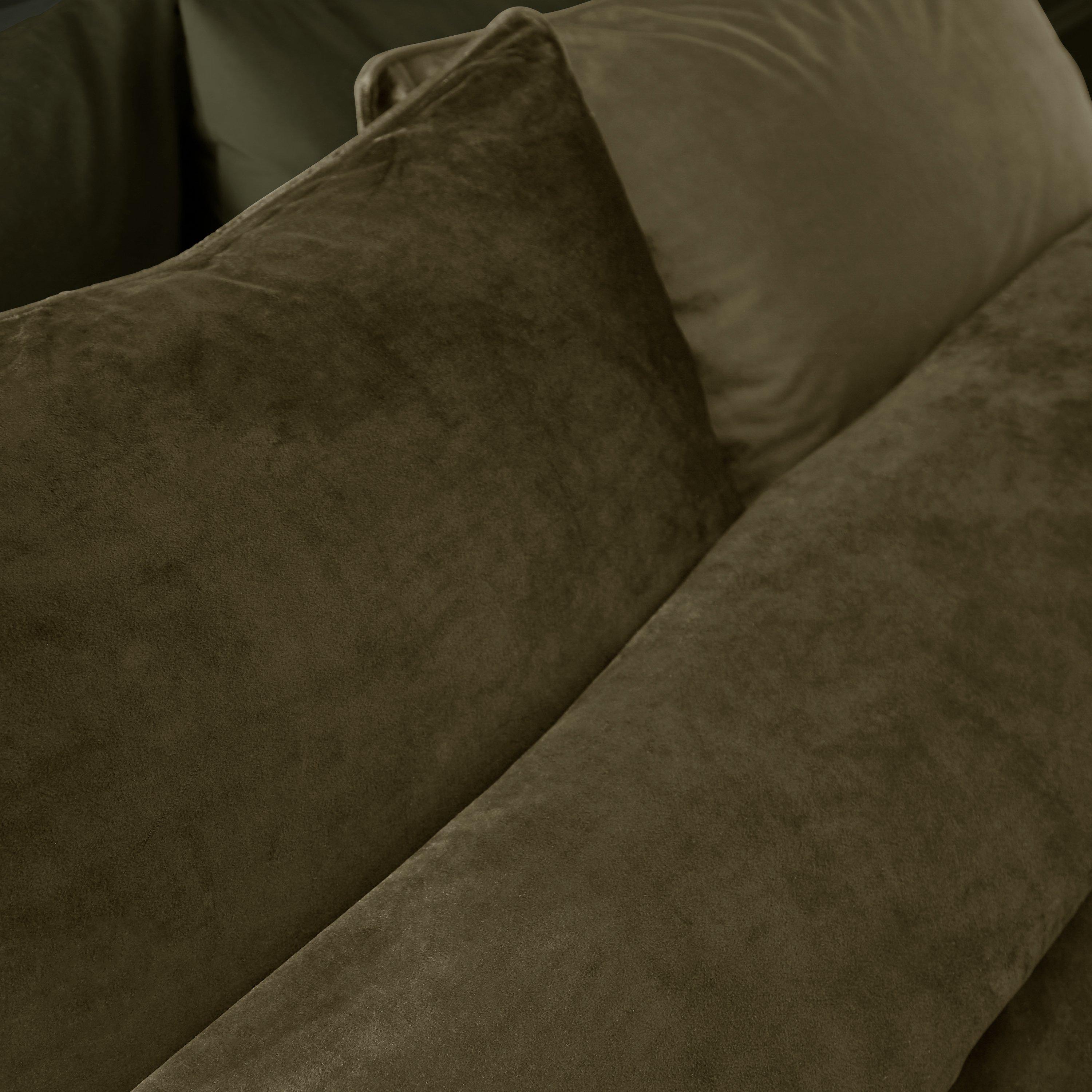 Olive - Catherine Lansfield - Kingsley Soft Matt Velvet Duvet Cover Set - 3