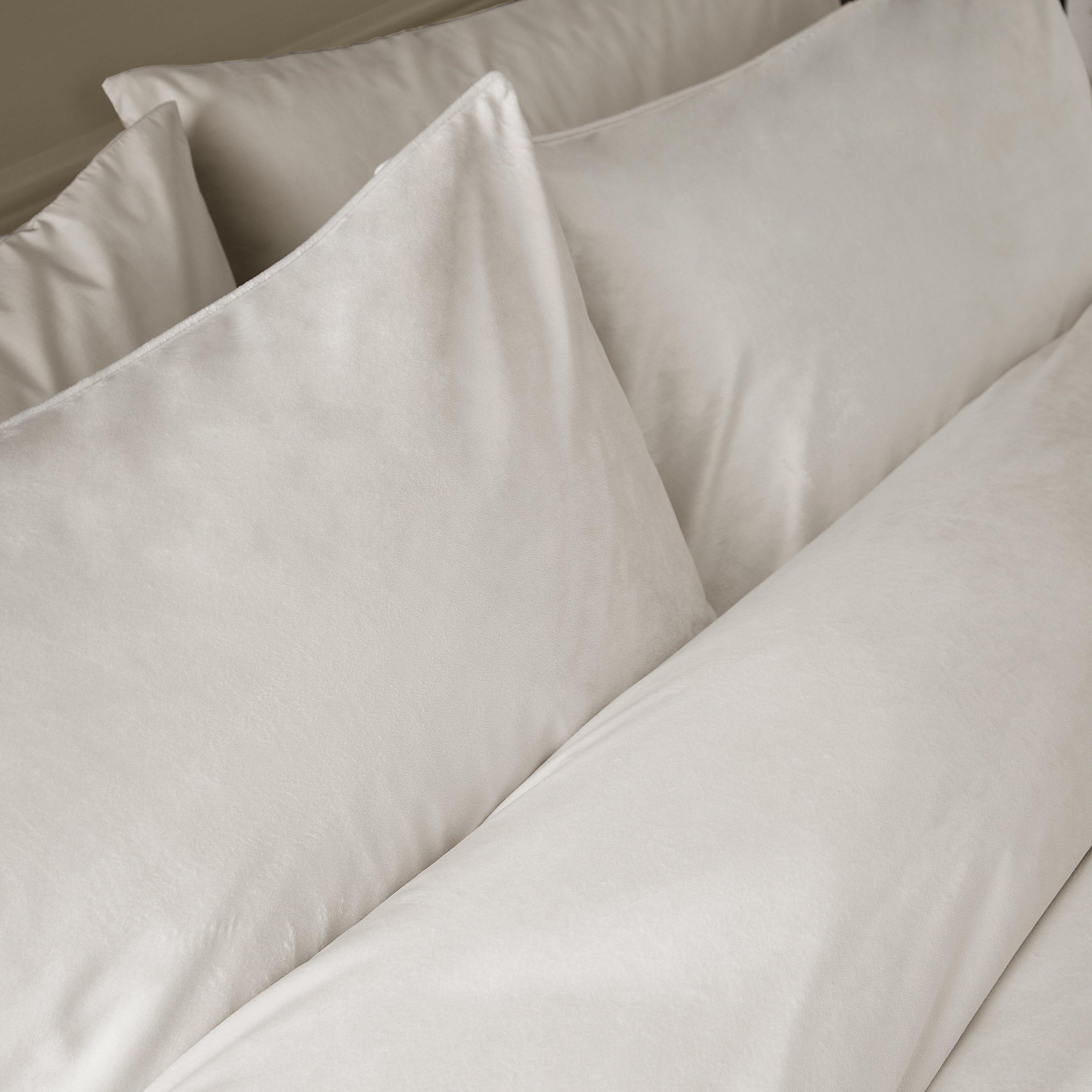 Cream - Catherine Lansfield - Kingsley Soft Matt Velvet Duvet Cover Set - 3