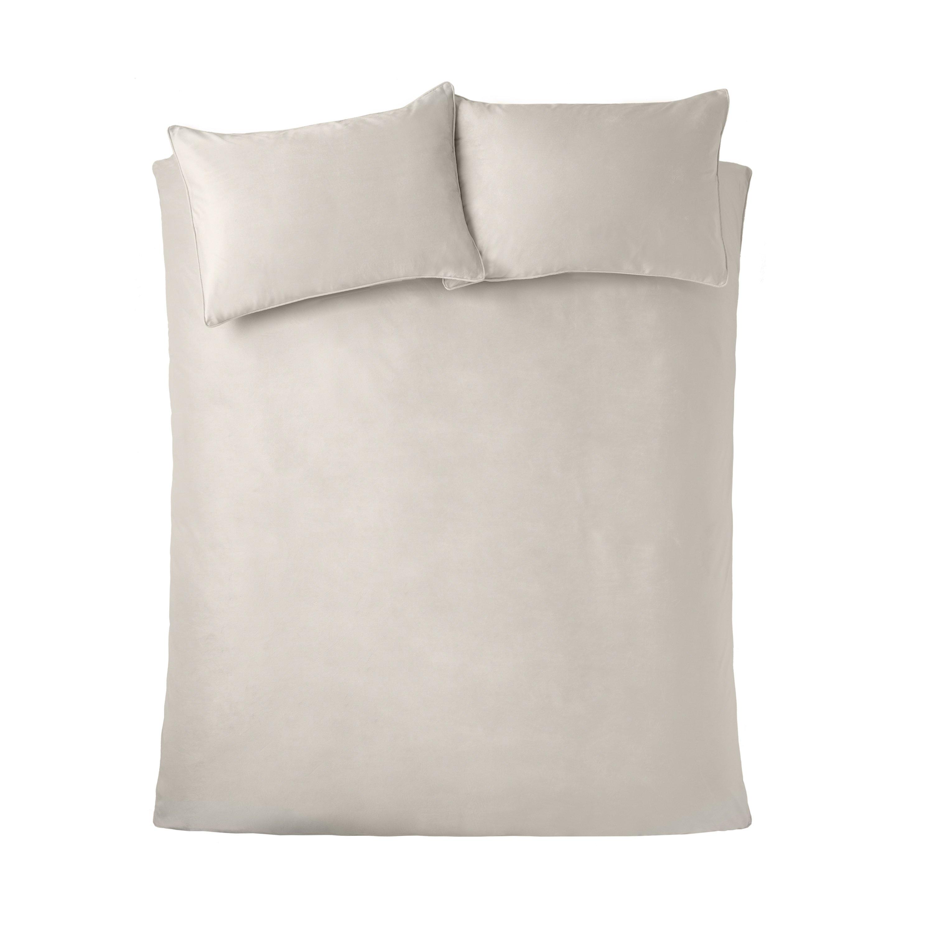 Cream - Catherine Lansfield - Kingsley Soft Matt Velvet Duvet Cover Set - 4