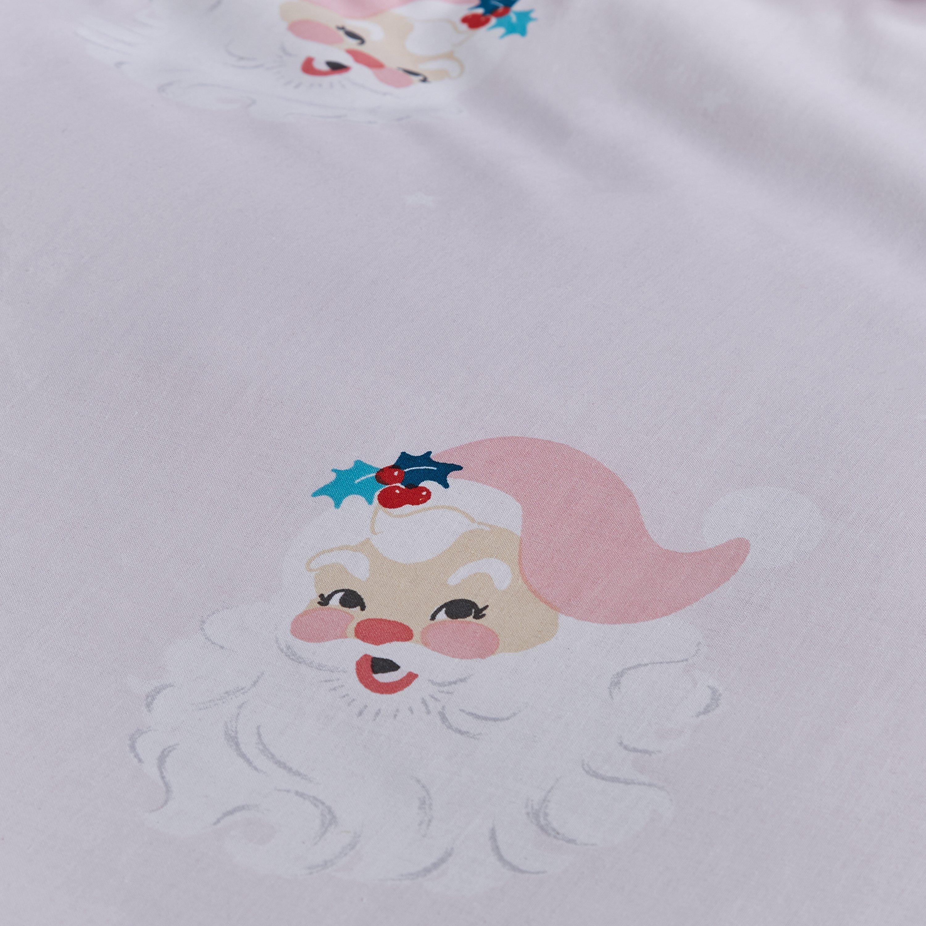 Pink - Catherine Lansfield - Vintage Christmas Santa Reversible Duvet Cover Set - 4