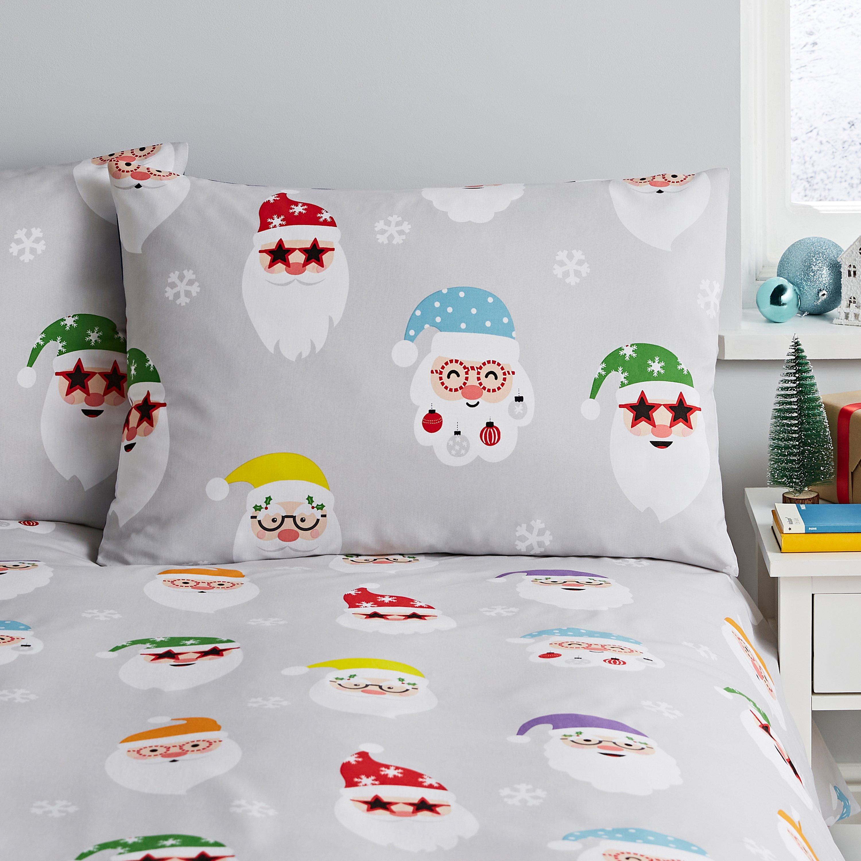 Grey - Catherine Lansfield - Christmas Santa Spec-Tacular Reversible Duvet Set - 3