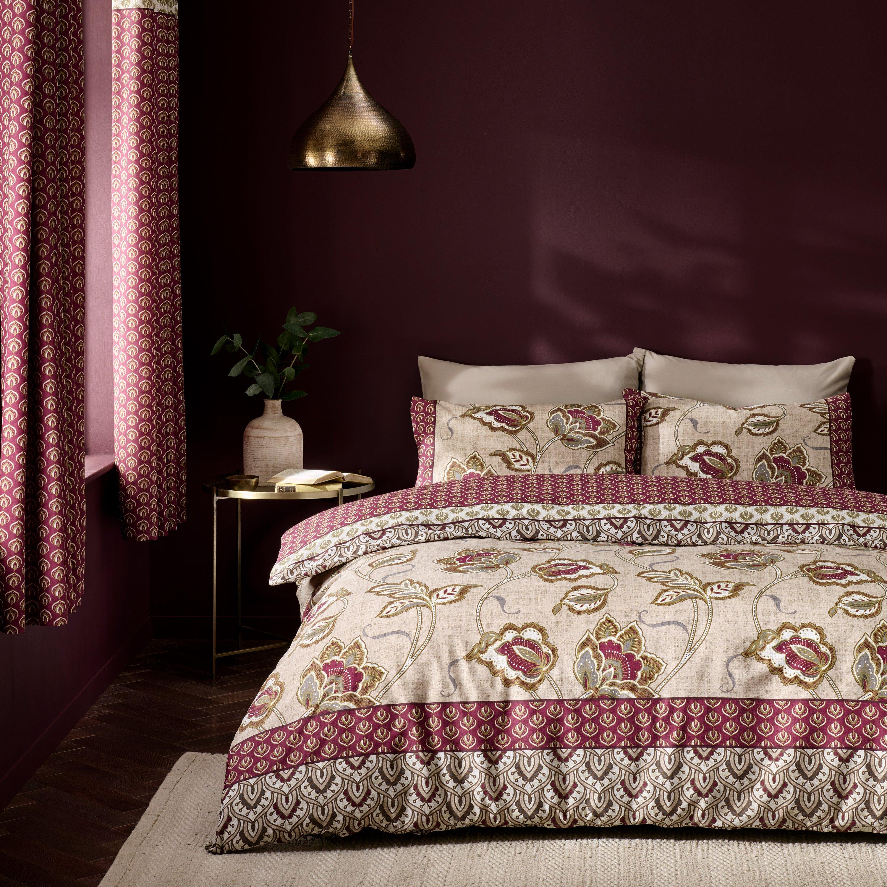 Natural - Catherine Lansfield - Kashmir Paisley Floral Reversible Duvet Cover Set - 1