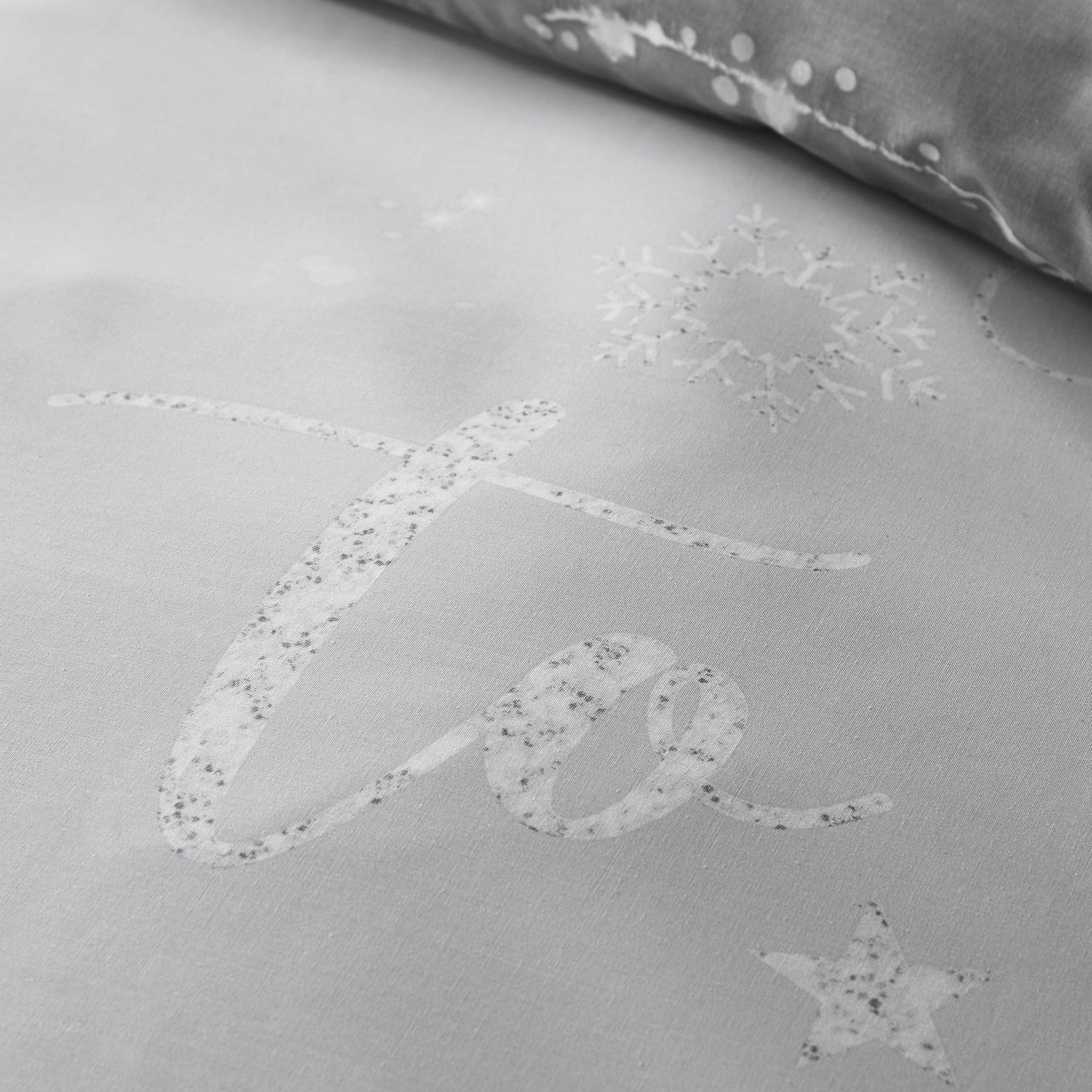 Grey - Catherine Lansfield - A Lot Like Christmas Reversible Duvet Cover Set - 4