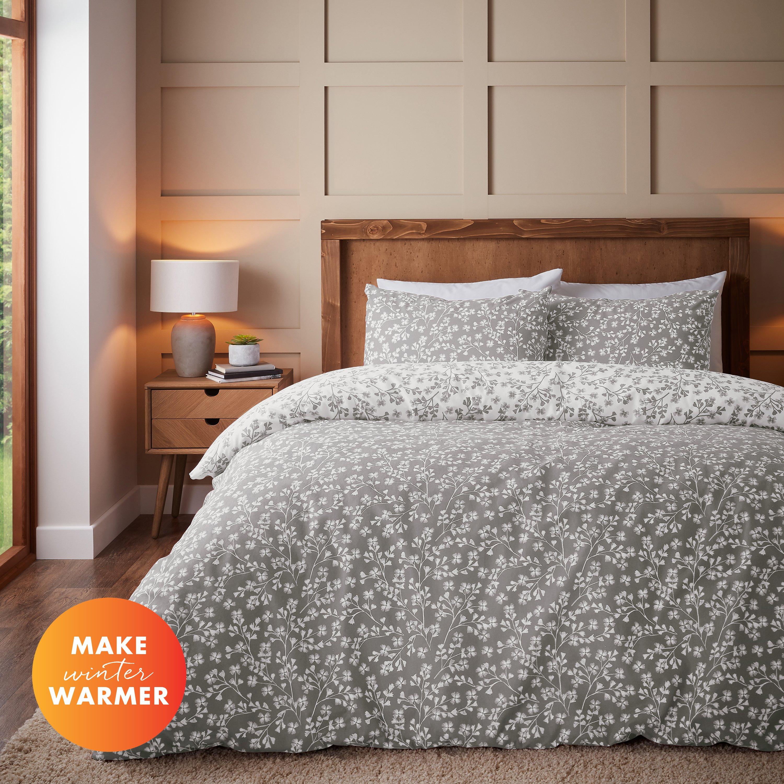 Brushed Grace Floral Leaf Cotton Duvet Cover Set