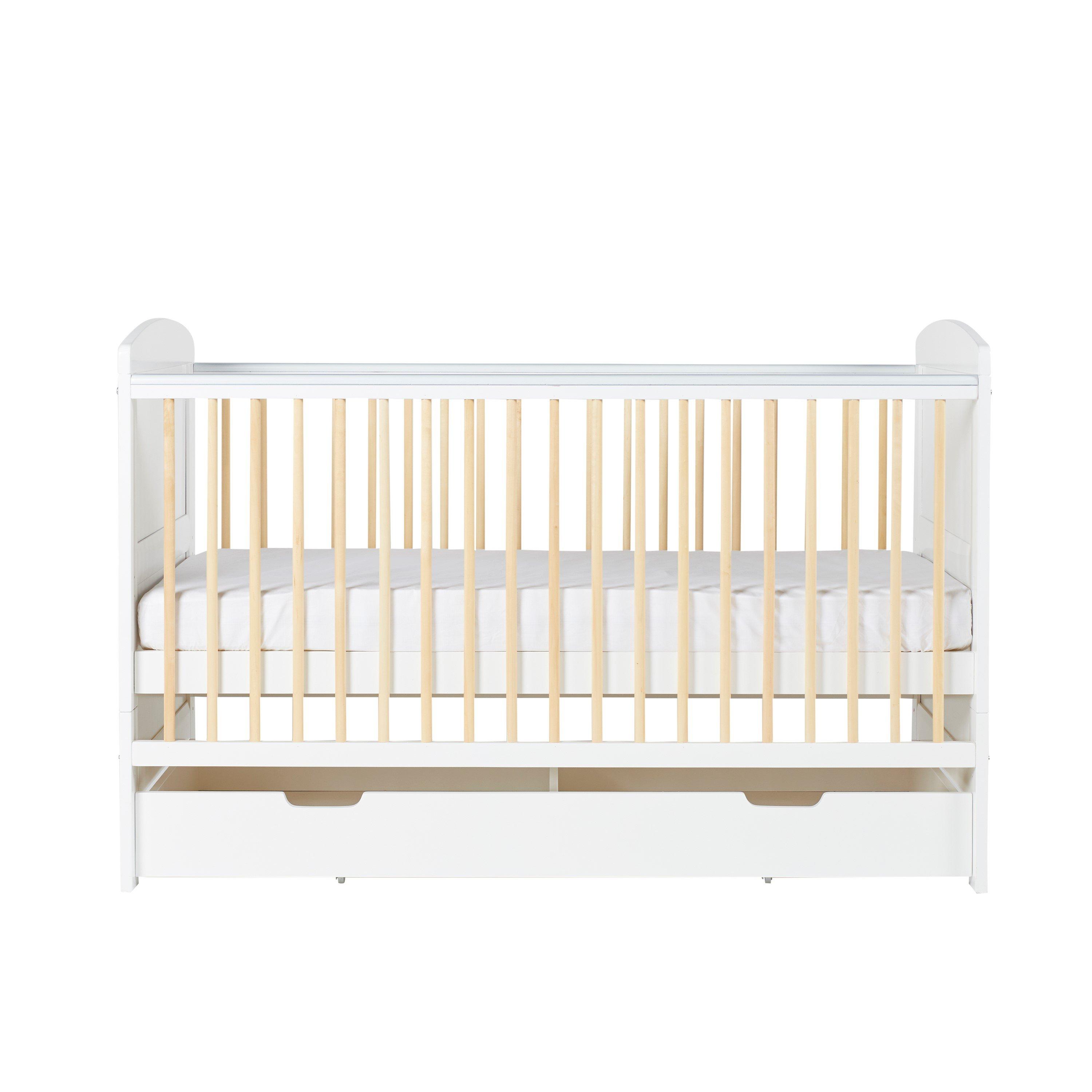 White - Ickle Bubba - Coleby Scandi Cot Bed with Under Drawer - 5