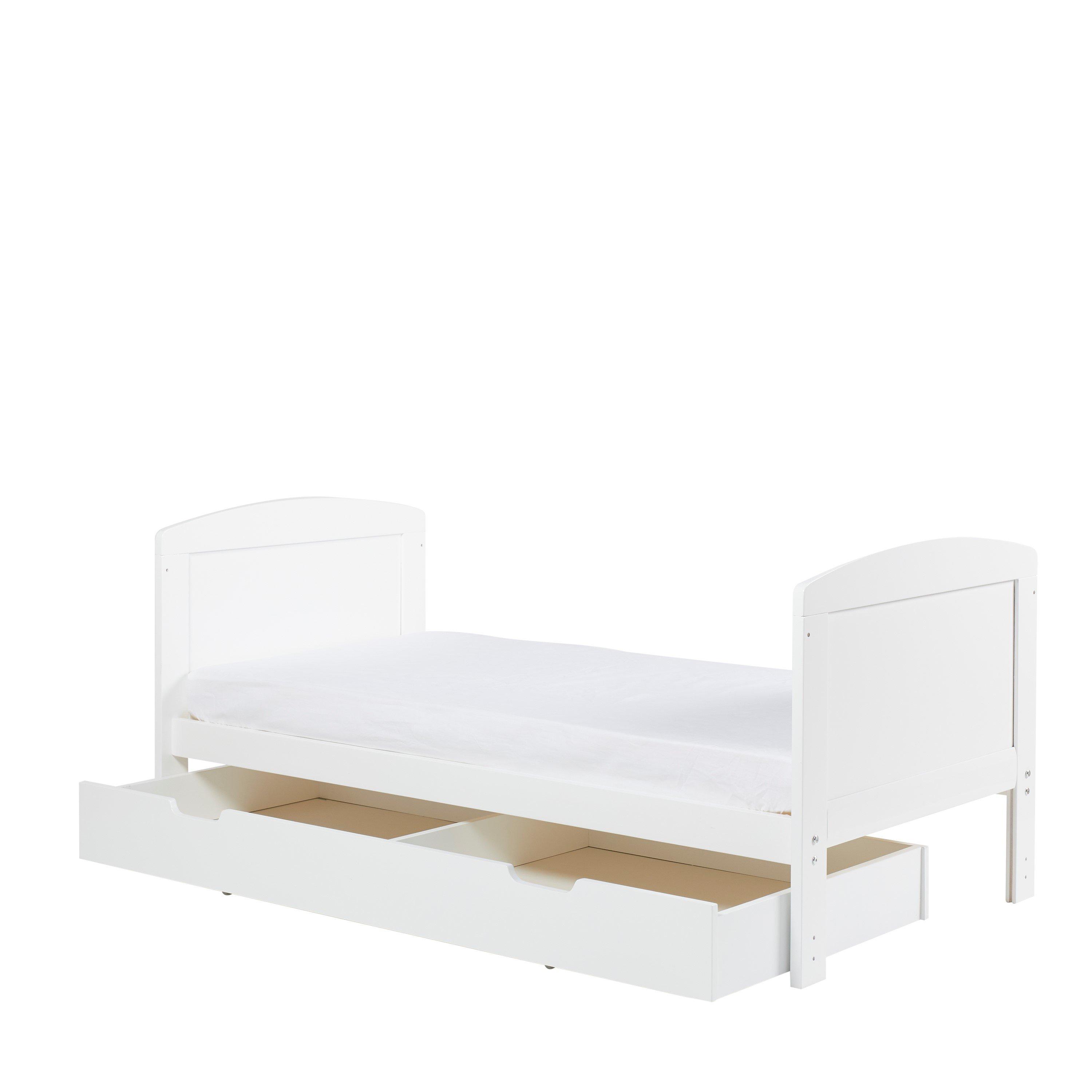 White - Ickle Bubba - Coleby Scandi Cot Bed with Under Drawer - 7