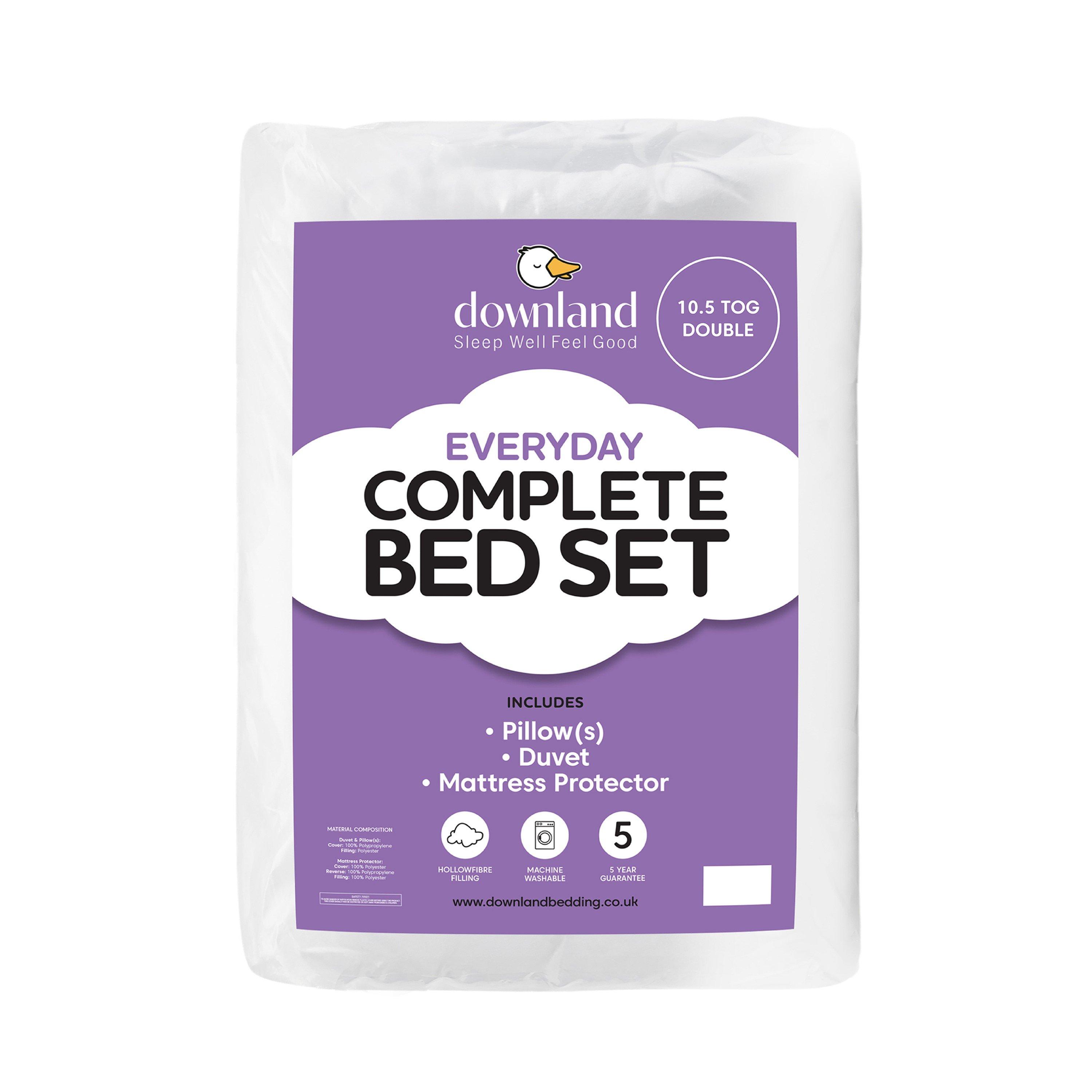 White - Downland - Everyday Complete Bedset- 10.5tog Duvet Pillow(s) - 1