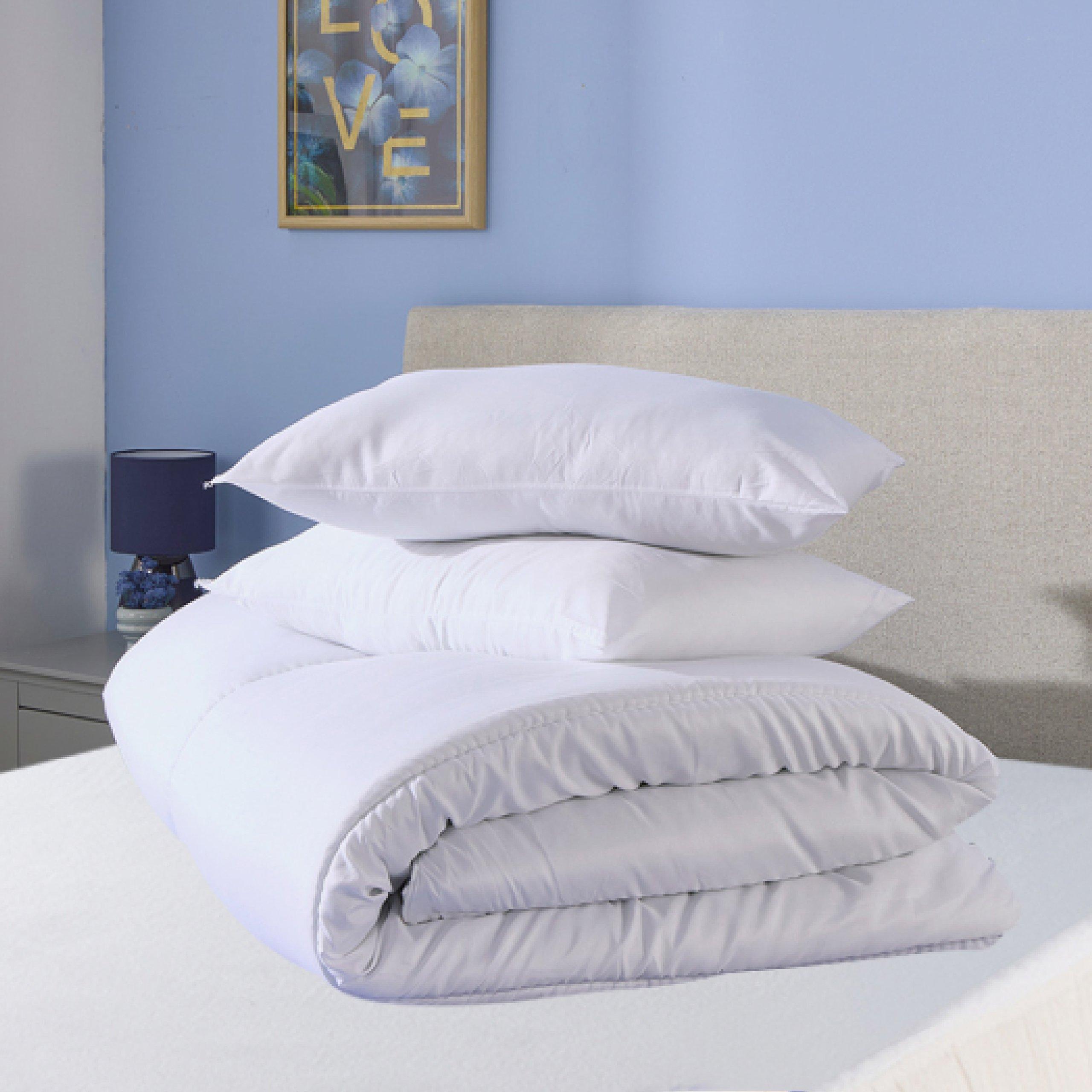 White - Downland - Everyday Complete Bedset- 10.5tog Duvet Pillow(s) - 2