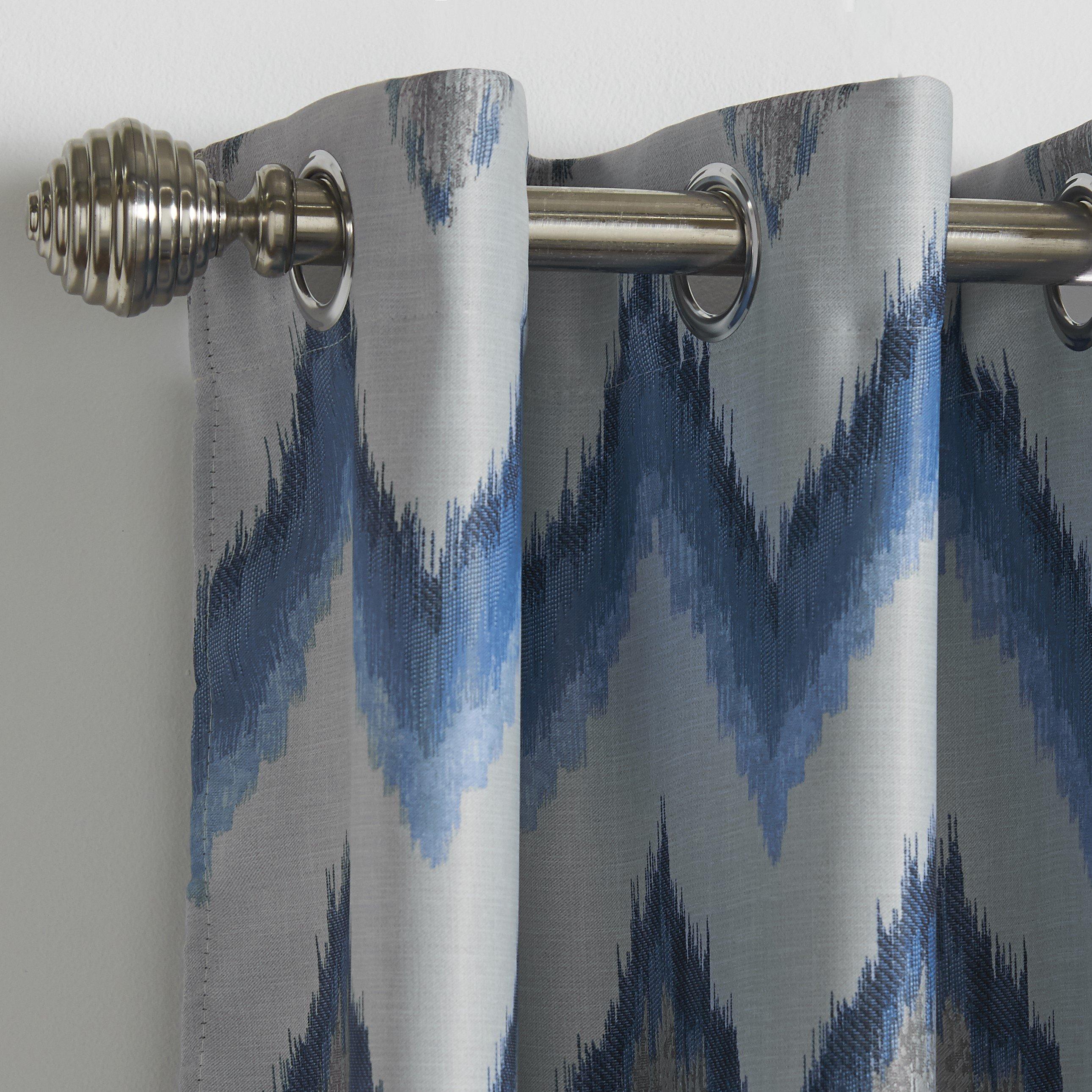 Blue - Alan Symonds - Oslo Room Darkening Ring top curtains - Pair - 2