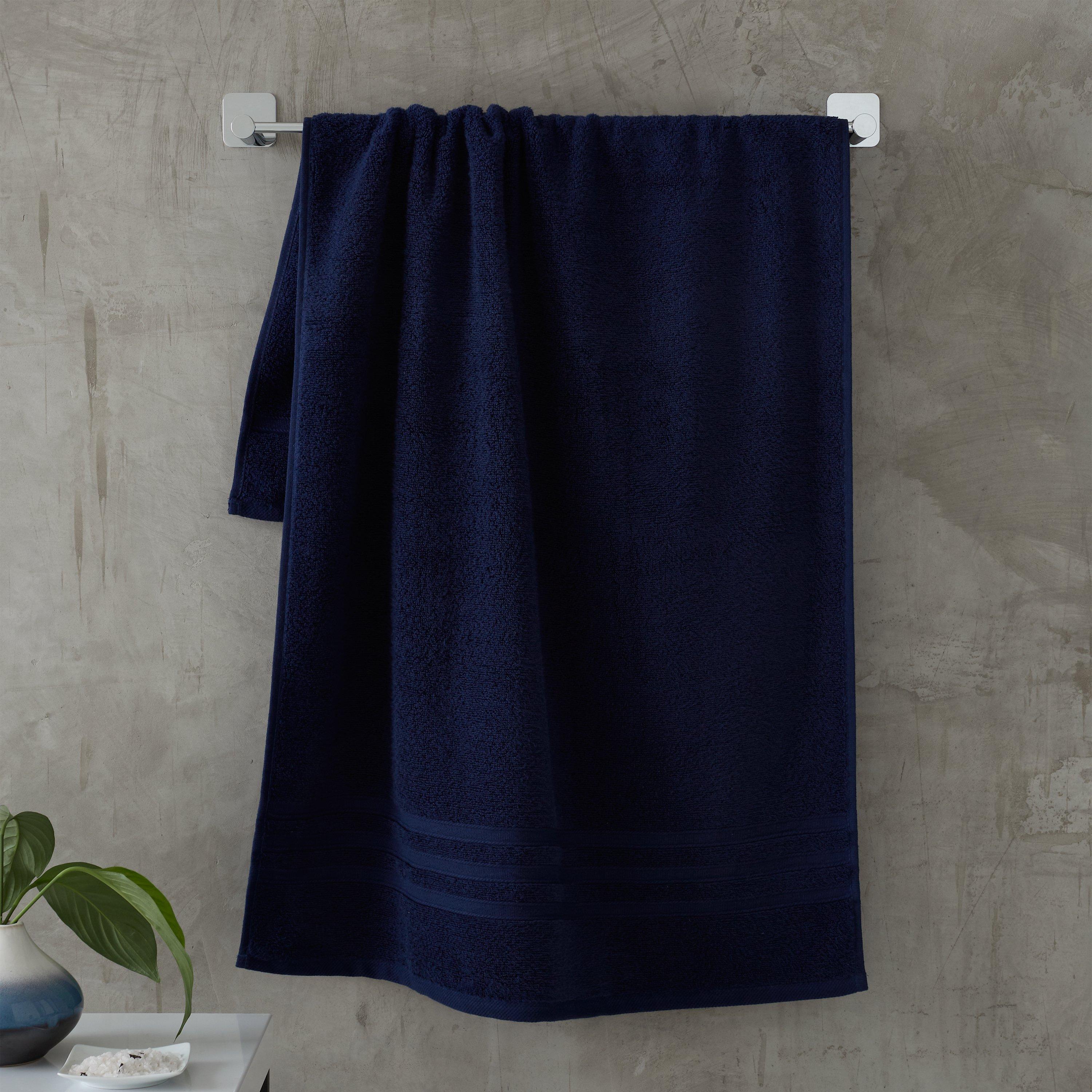 Navy Blue - Catherine Lansfield - Zero Twist Cotton Hand Towel - 1