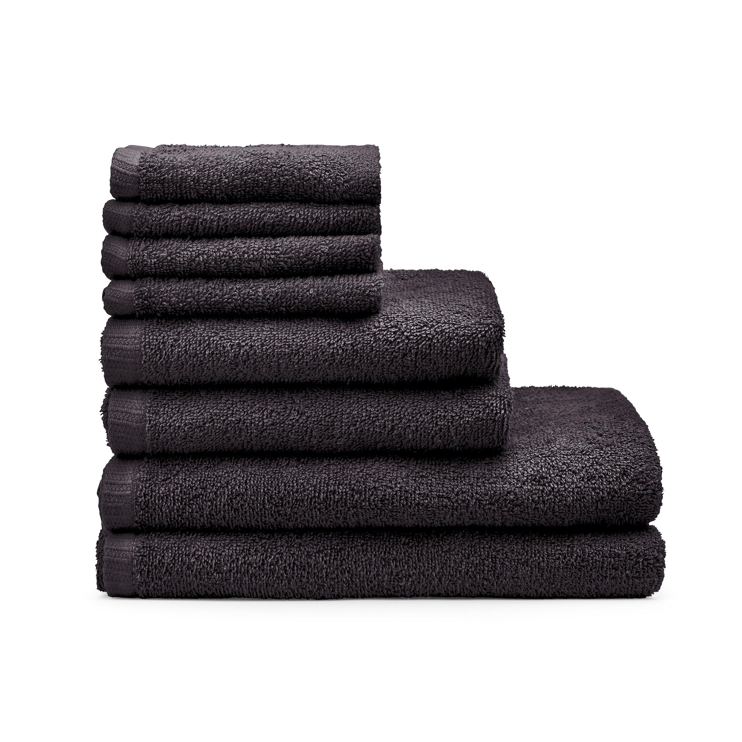 Black - Catherine Lansfield - Quick Dry Cotton 8 Piece Towel Set - 3