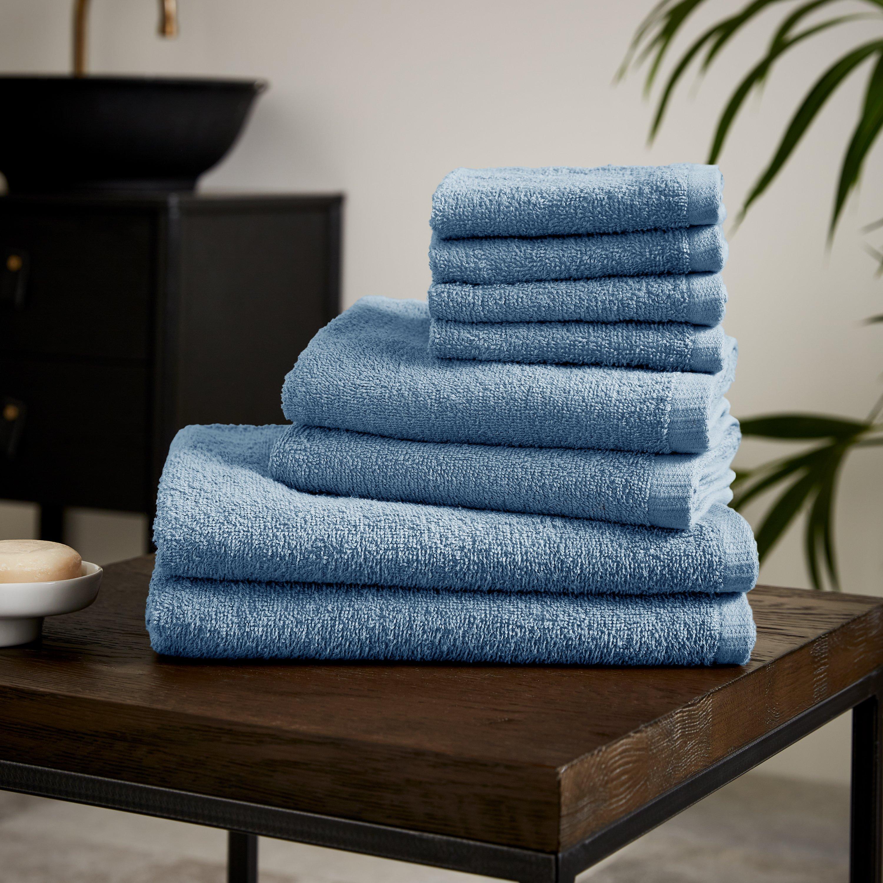 Catherine Lansfield  Blue Quick Dry Cotton 8 Piece Towel Set in Size 8 Piece To, Sports Direct - Image 5