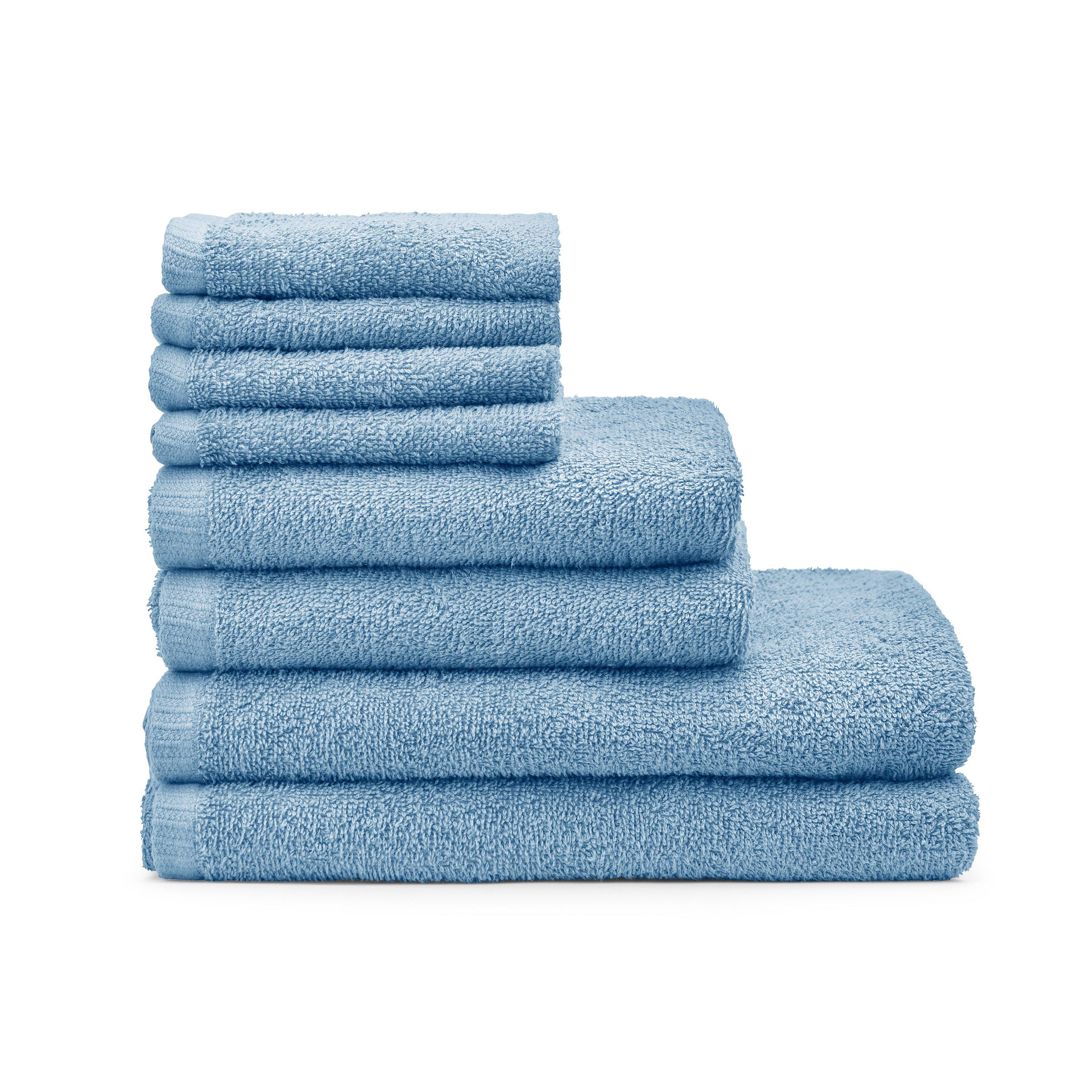 Blue - Catherine Lansfield - Quick Dry Cotton 8 Piece Towel Set - 3