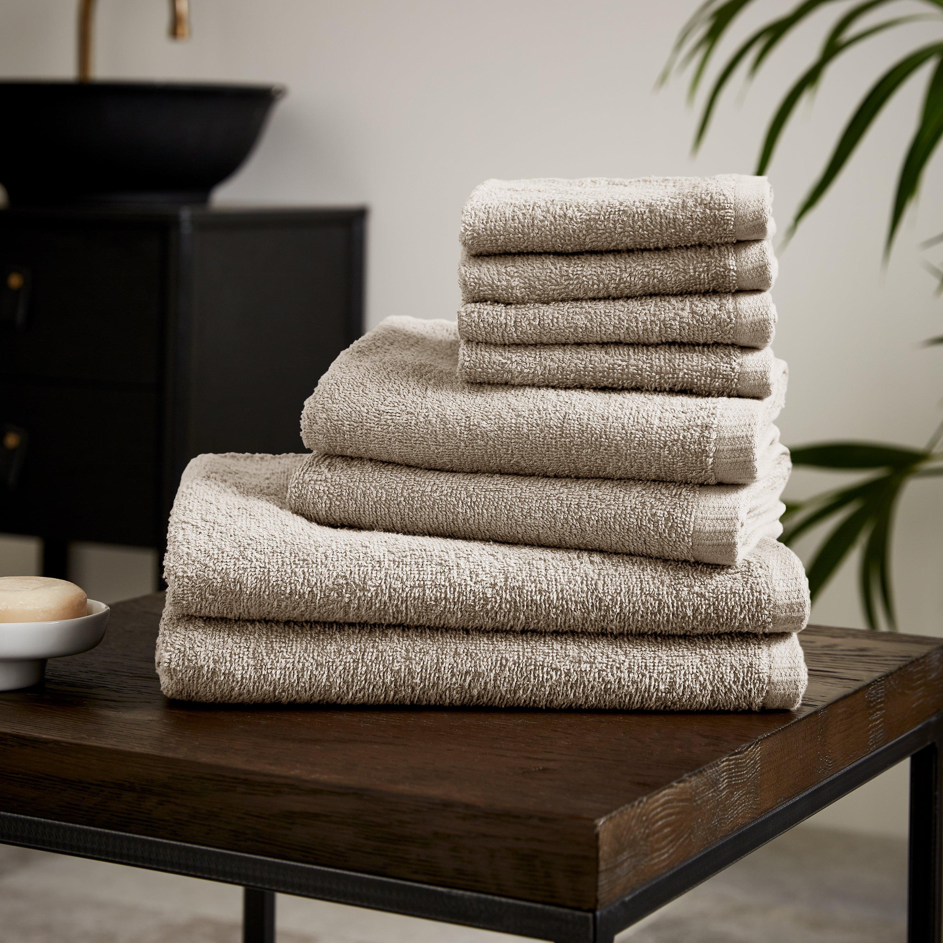 Catherine Lansfield  Quick Dry Cotton 8 Piece Towel Set - Natural - 8 Piece To - Image 5