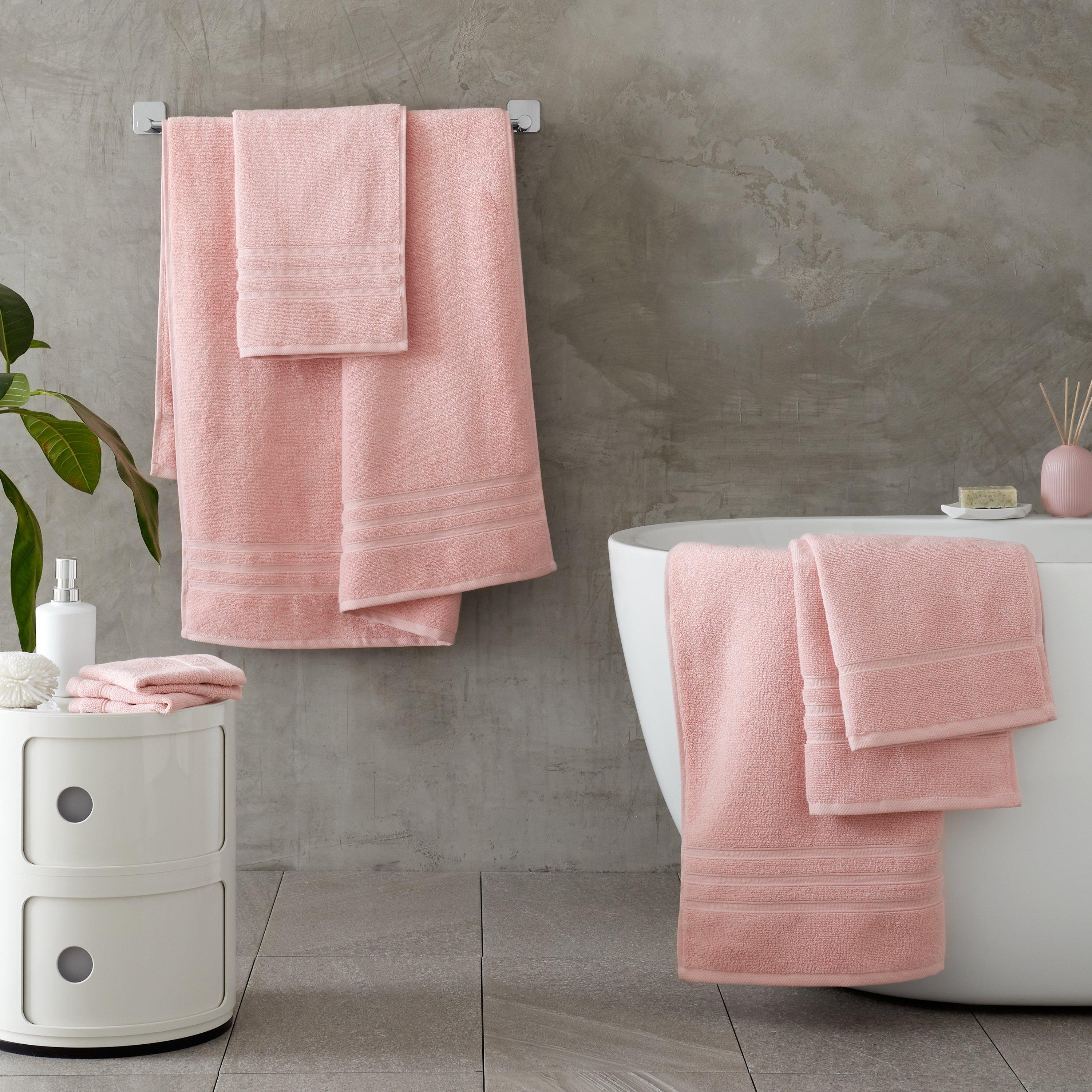 Pink - Catherine Lansfield - Zero Twist Cotton 6 Piece Towel Bale Set - 4