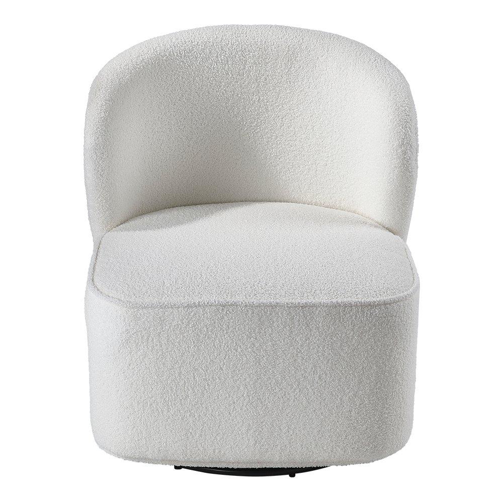 White - Kabinet UK - Chic Upholstered Swivel Chair - 3