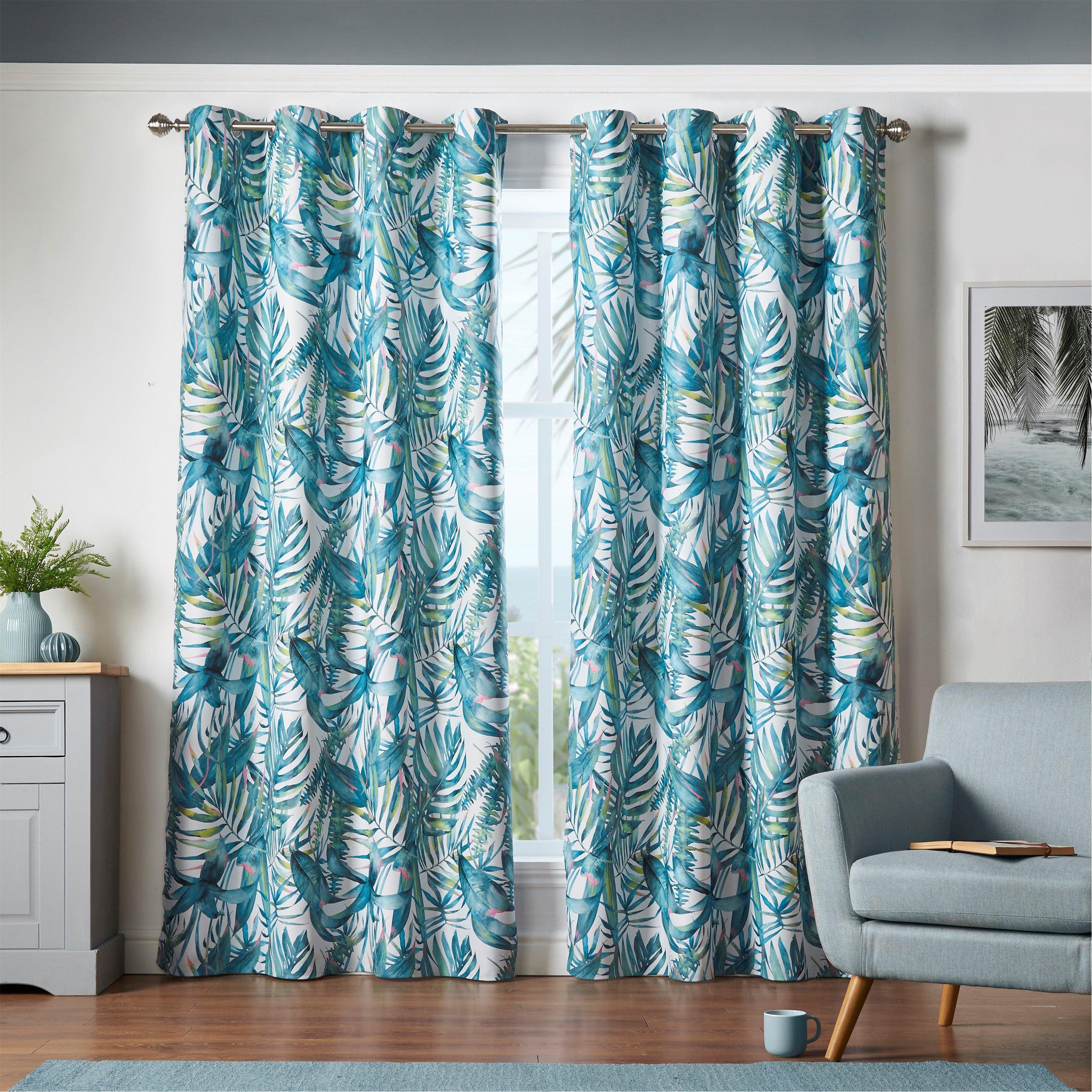 Green - Alan Symonds - Malay Blackout Ring Top Curtains - Pair - 1