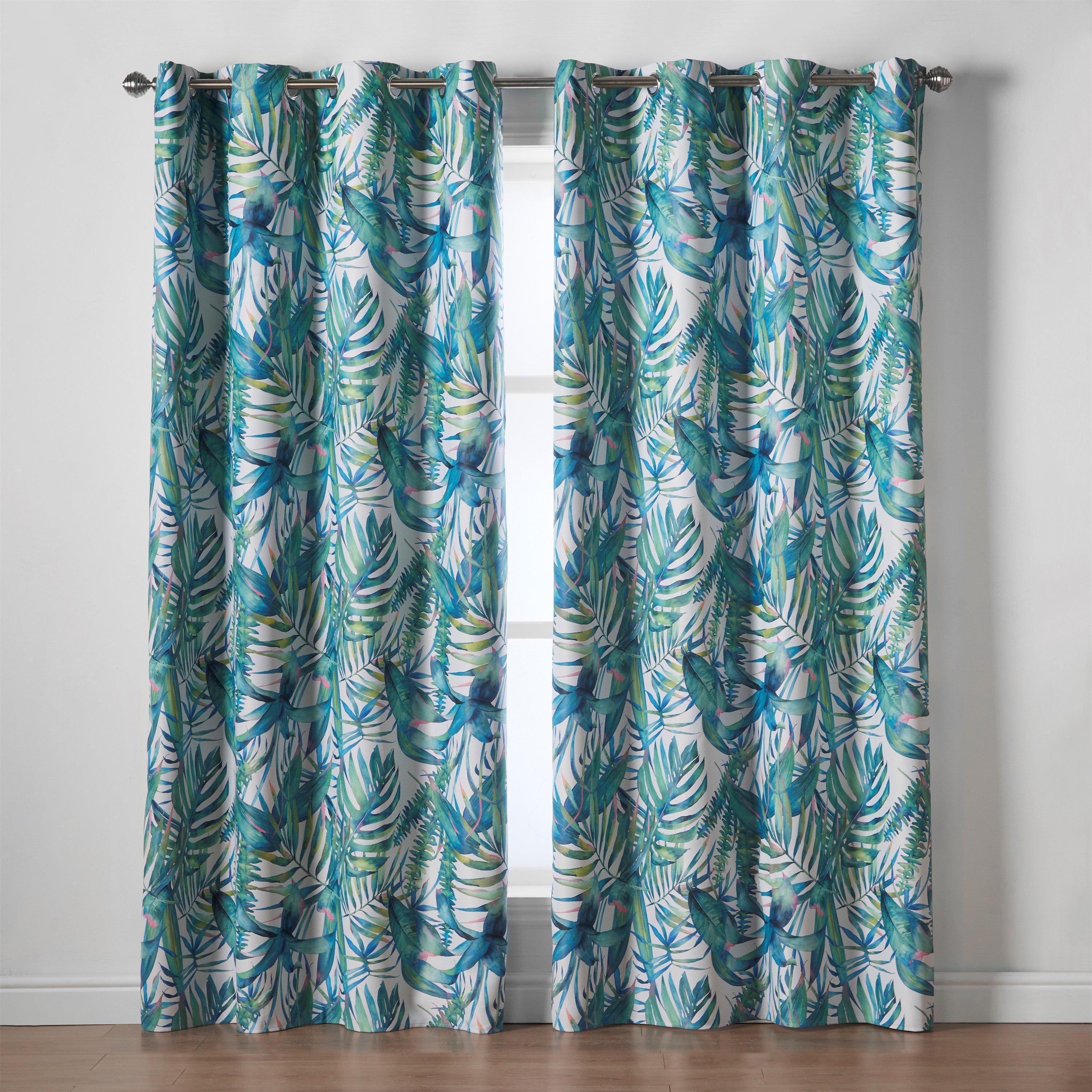 Green - Alan Symonds - Malay Blackout Ring Top Curtains - Pair - 2