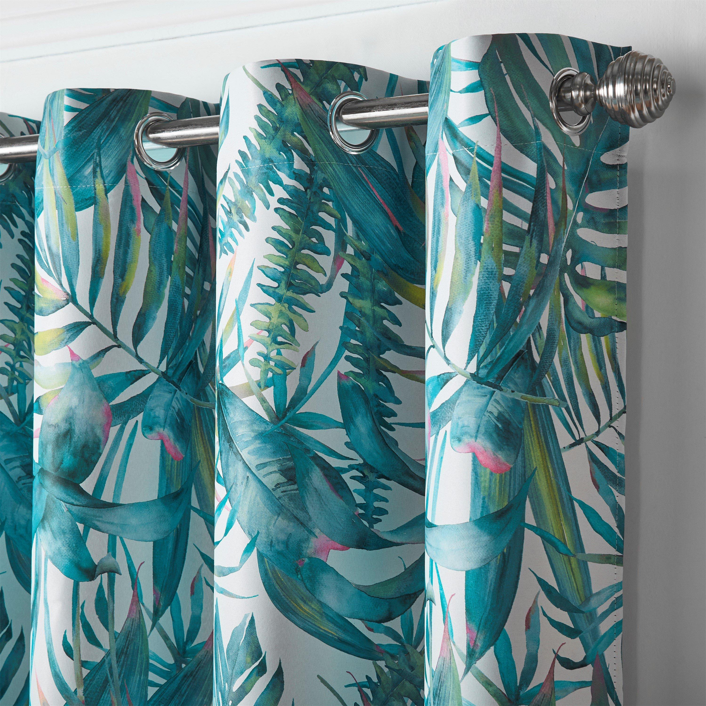 Green - Alan Symonds - Malay Blackout Ring Top Curtains - Pair - 3