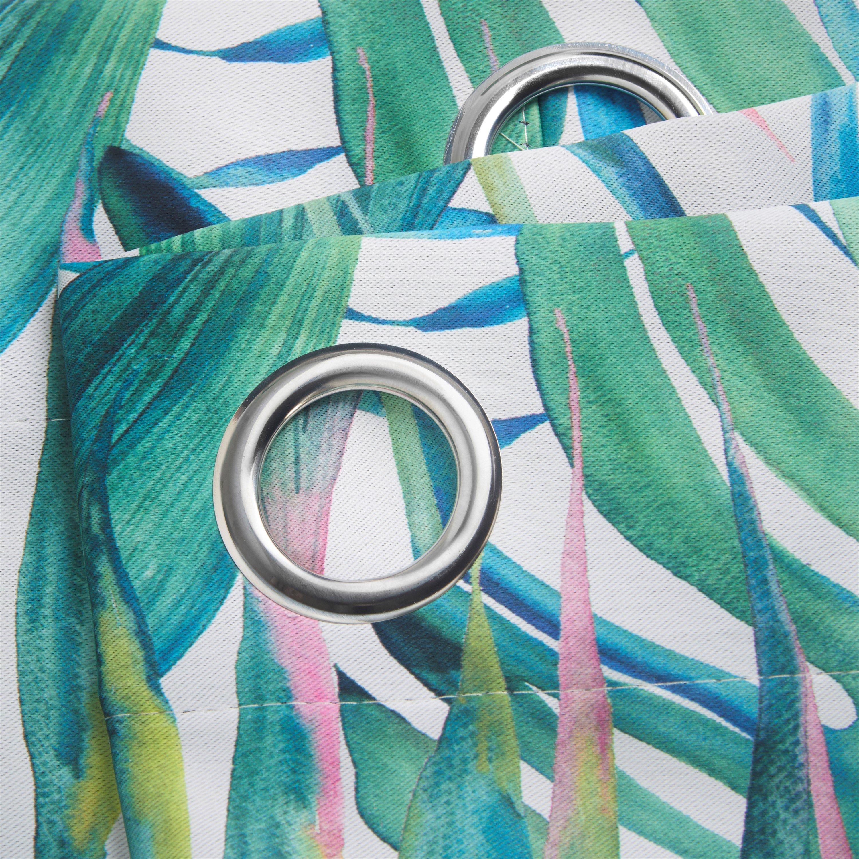 Green - Alan Symonds - Malay Blackout Ring Top Curtains - Pair - 4